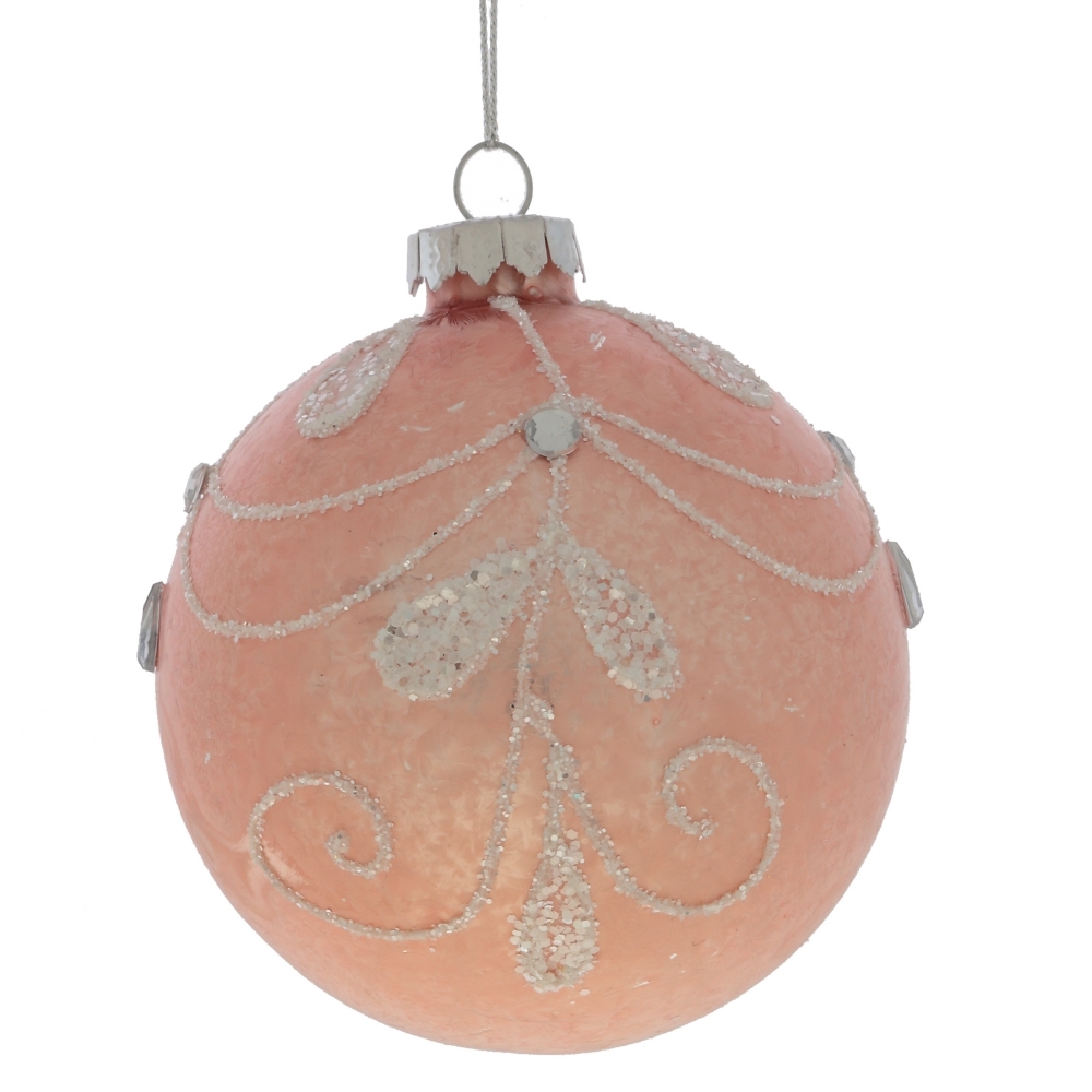 Изображение товара Елочный шар 746509 8 см стекло розовый для новогоднего декора