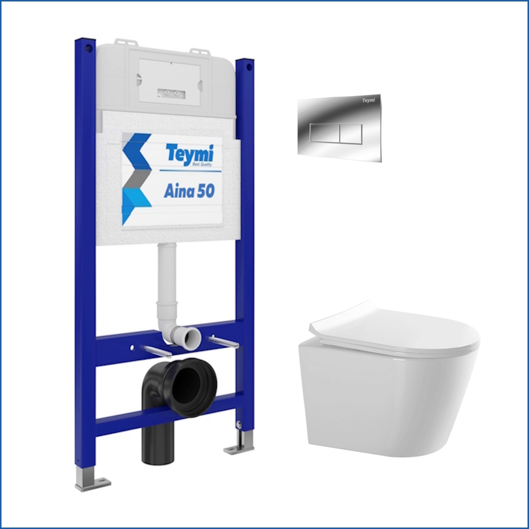 Изображение товара Комплект инсталляции с унитазом Teymi F15743 для подвесного унитаза с 2-режимным сливом