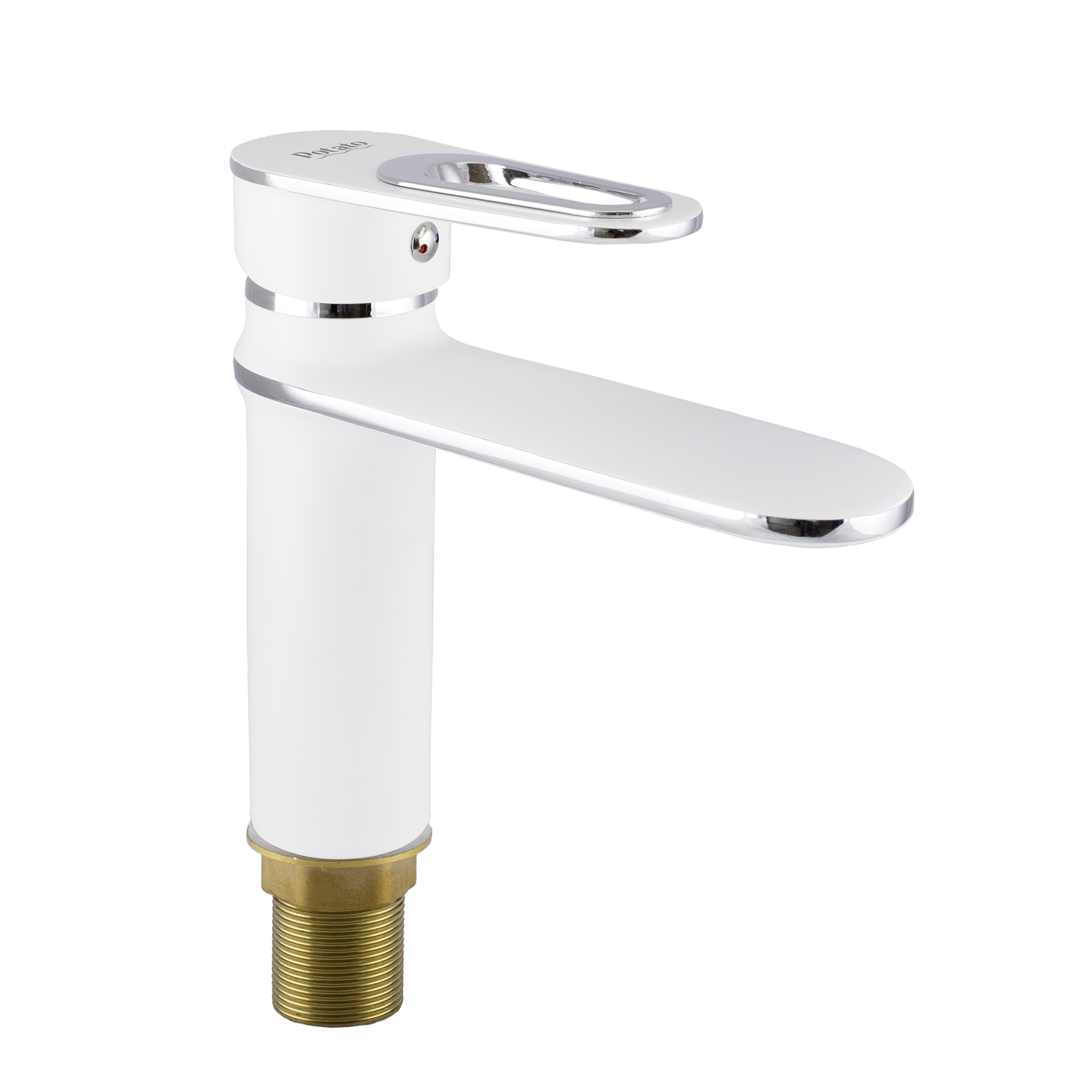 Изображение товара Смеситель для раковины Potato P10274-7 однорычажный цвет белый матовый