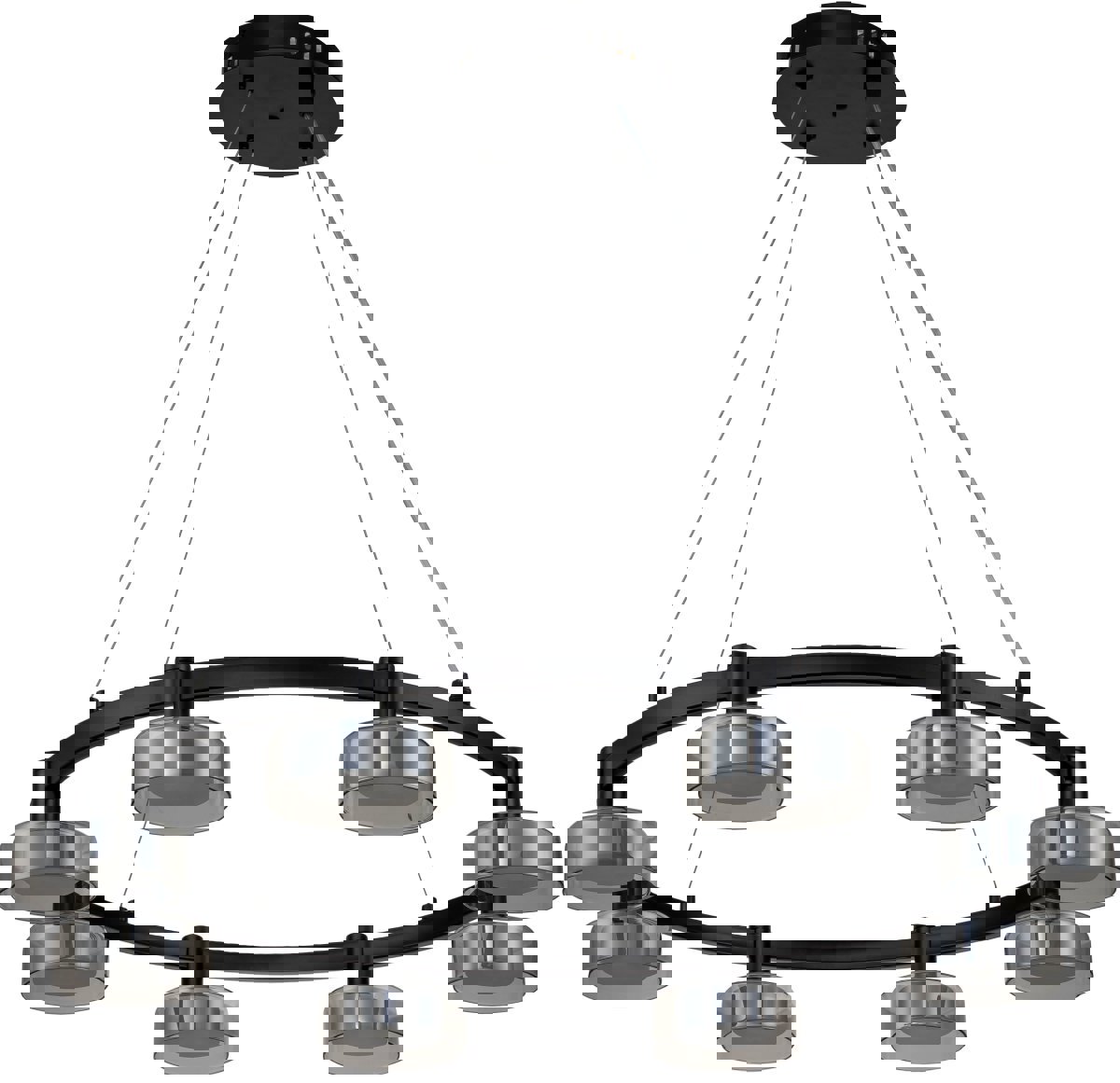Изображение товара Светильник подвесной светодиодный Stilfort SF4009-02-08P Gloze с пультом управления 18 м² регулируемый белый свет цвет черный