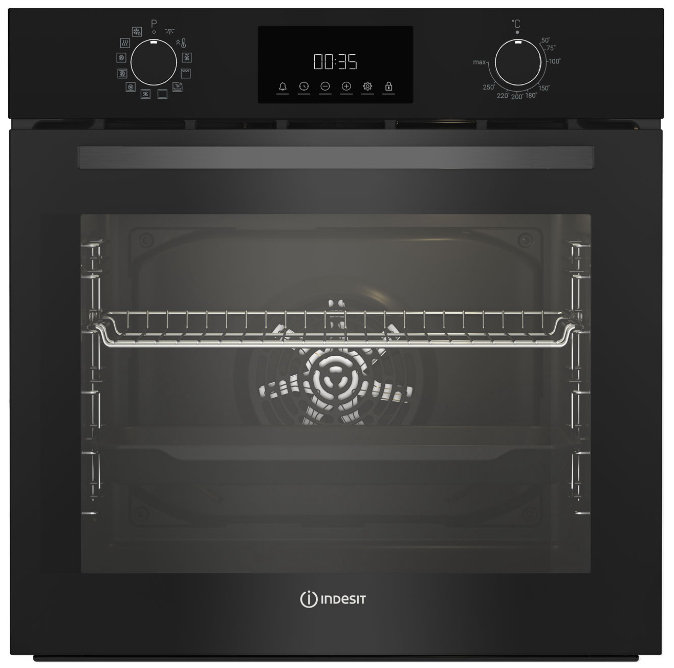 Изображение товара Встраиваемый духовой шкаф Indesit IBFTE 3844 J BL 59.4х59.5х56.7 см цвет черный
