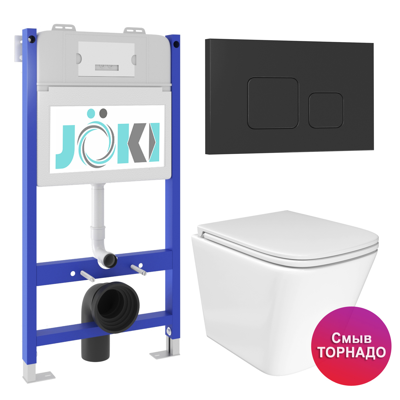 Изображение товара Комплект инсталляция с унитазом Joki JKS303033702BM белый