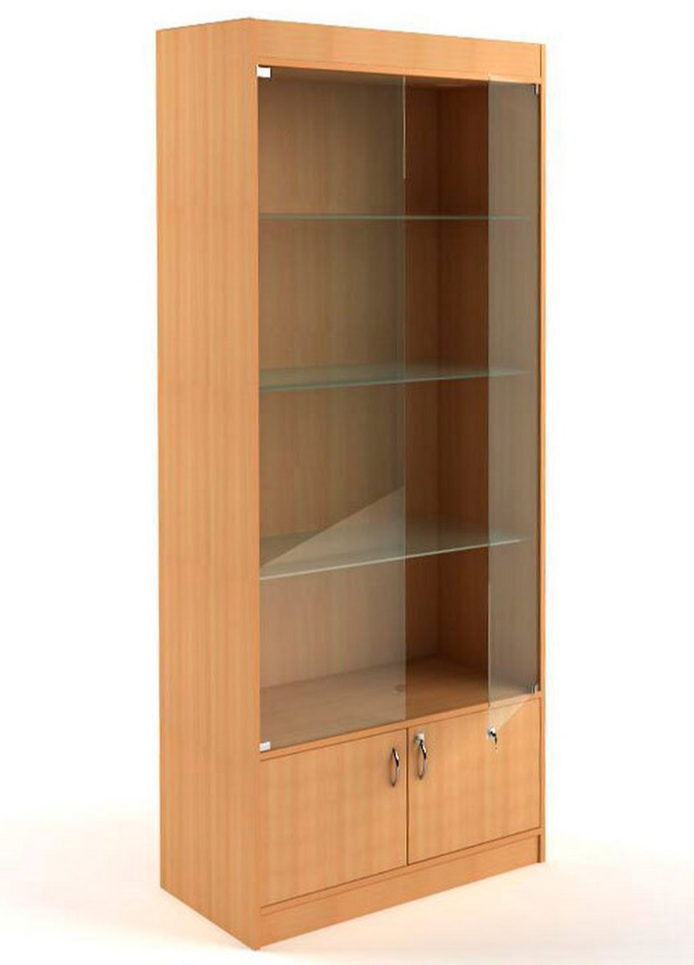 Изображение товара Универсальный шкаф-витрина 85x200 см №164-Д из ЛДСП и стекла Бук