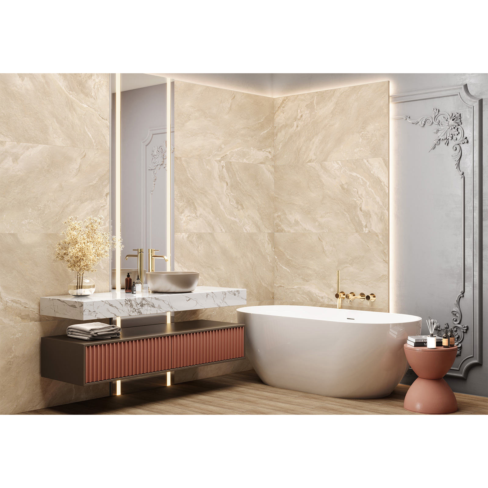 Изображение товара Керамогранит LCM Глазурованный 60х120 см бежевый матовый для пола и стен