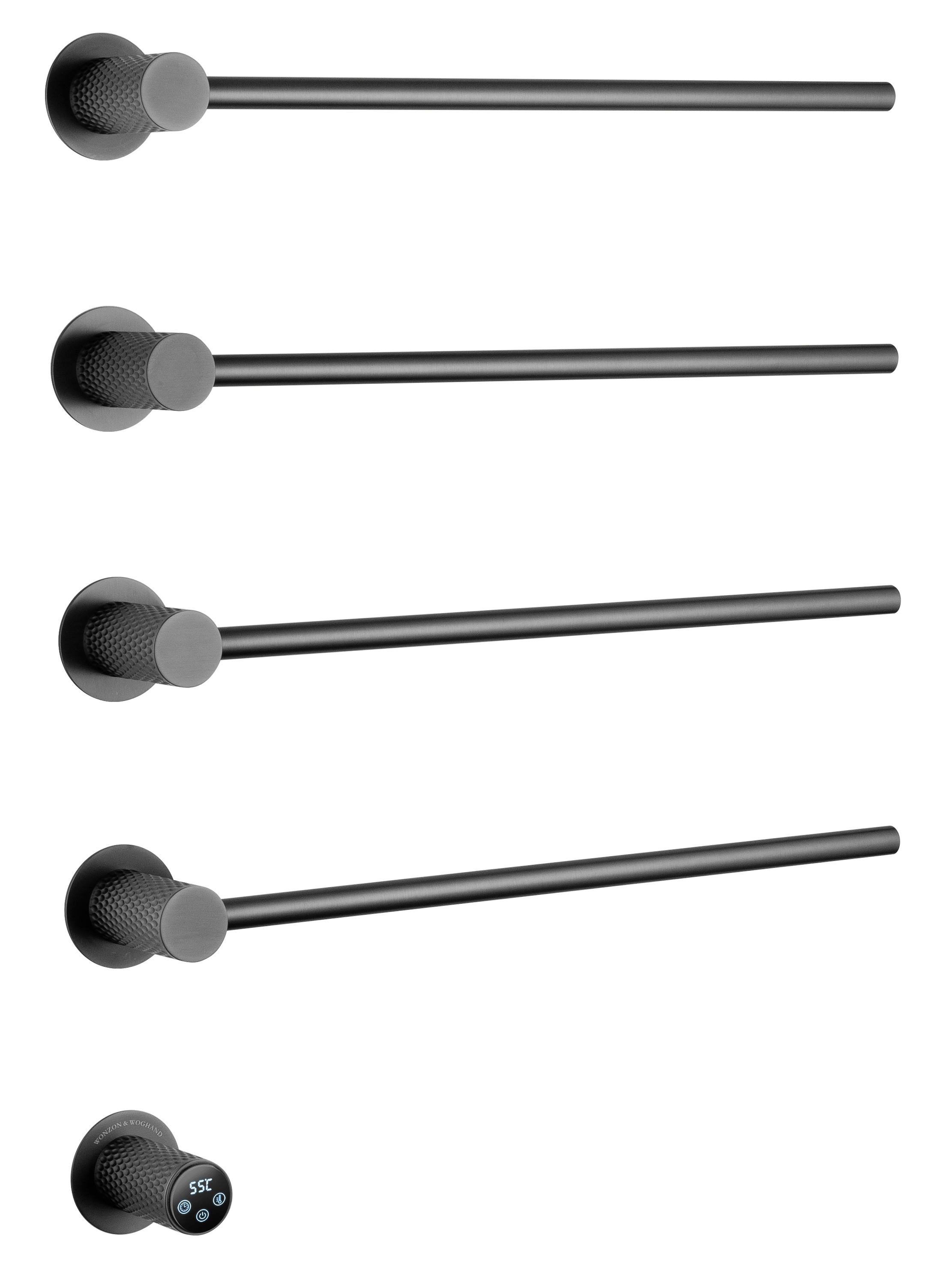 Изображение товара Электрический полотенцесушитель Wonzon & Woghand 522x610 мм 60 Вт с терморегулятором темный графит