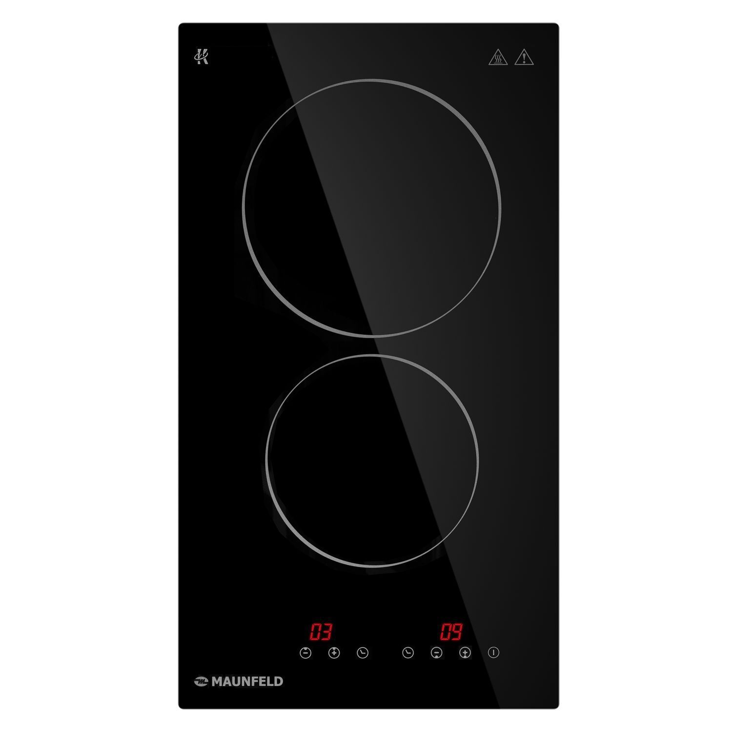 Изображение товара Электрическая варочная панель Maunfeld CVCE292BK 29 см двухконфорочная черная