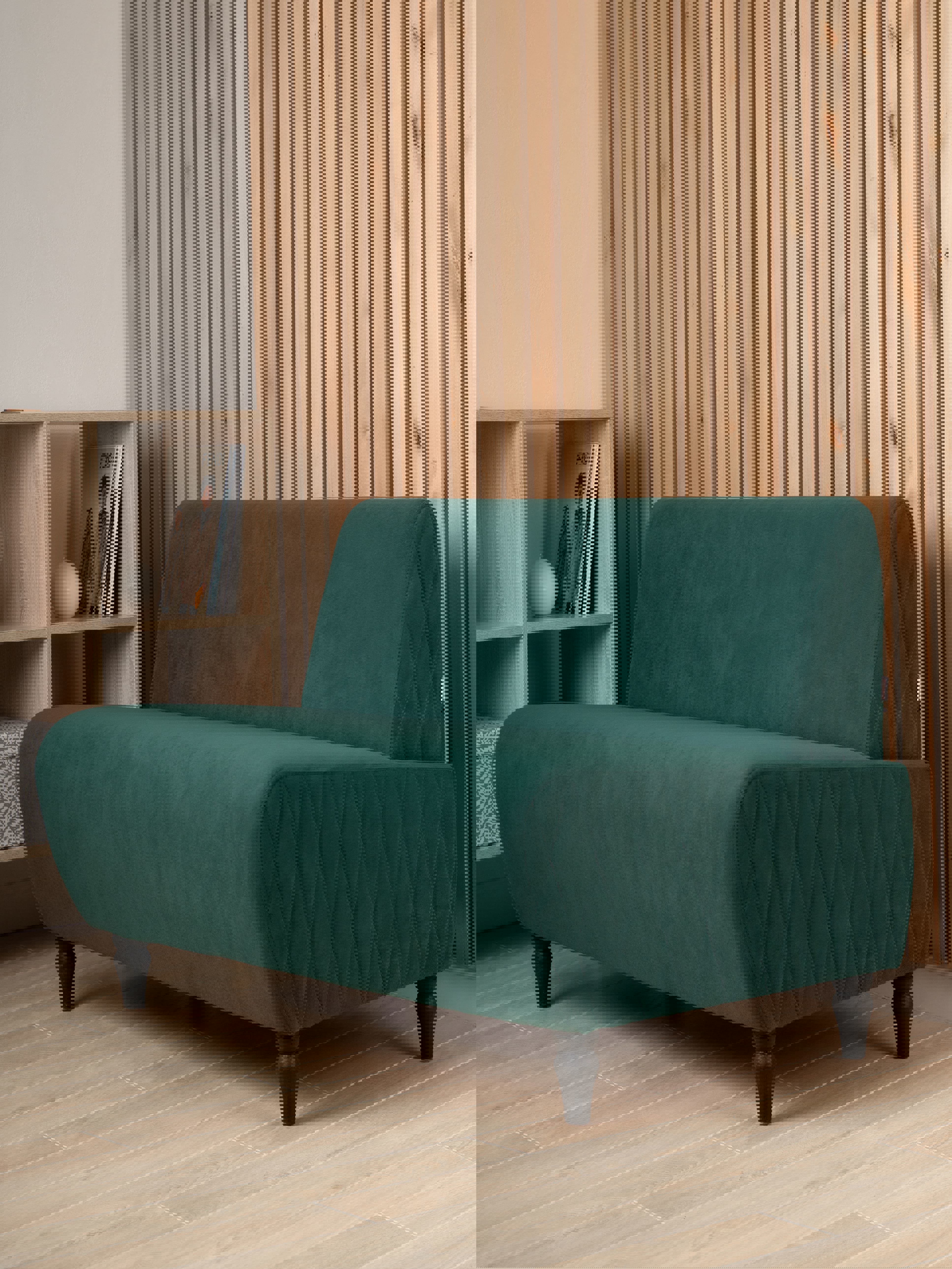 Изображение товара Компактный диван Monofix Buno-v11 110x73x67 см велюр зеленый