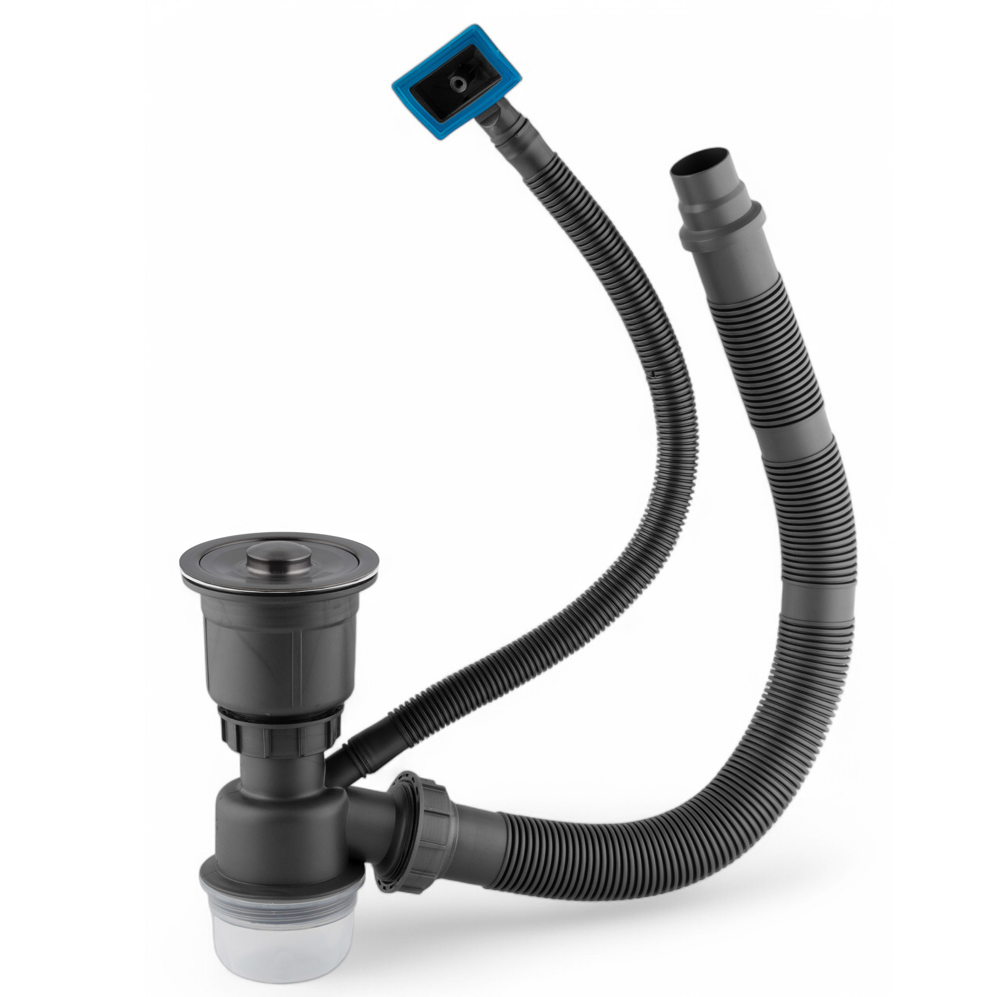 Изображение товара Сифон для мойки Oute D90 мм черный TD1H гидрозатвор ABS Китай