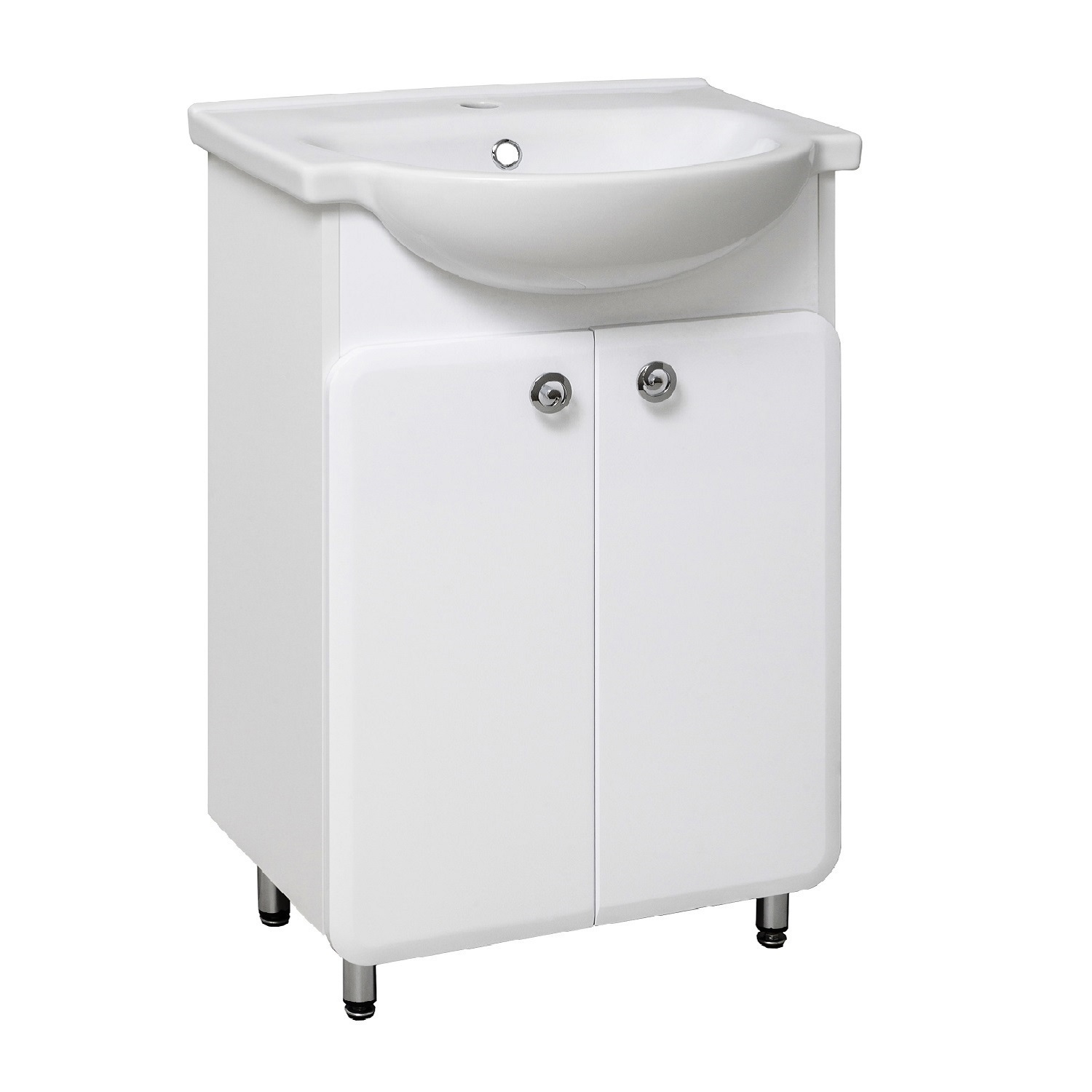 Изображение товара Тумба под раковину Runo капри шириной 55 см напольная белая Россия