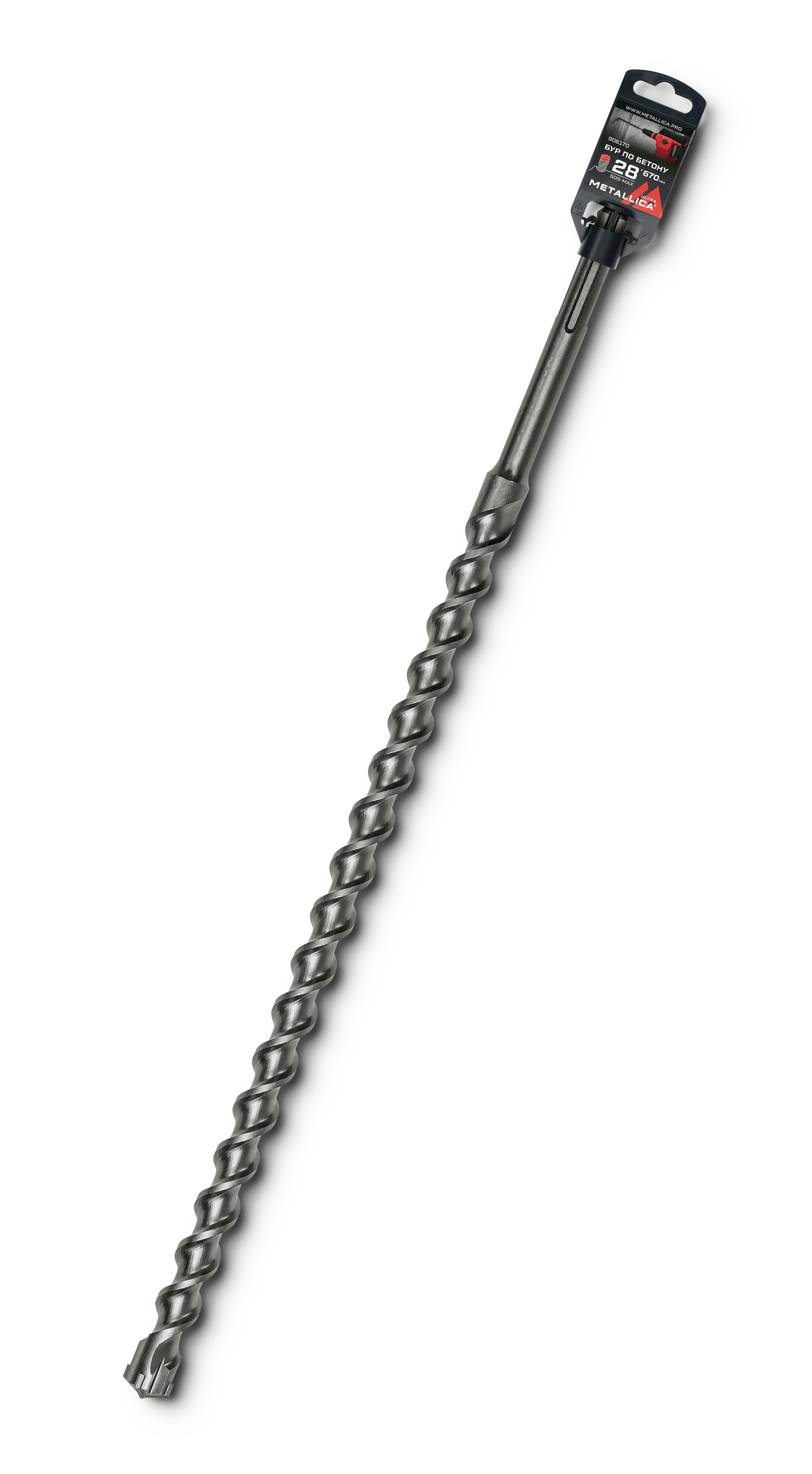 Изображение товара Бур по бетону SDS-max METALLICA Ultra 28x670 мм для перфораторов SDS-max надежное сверление