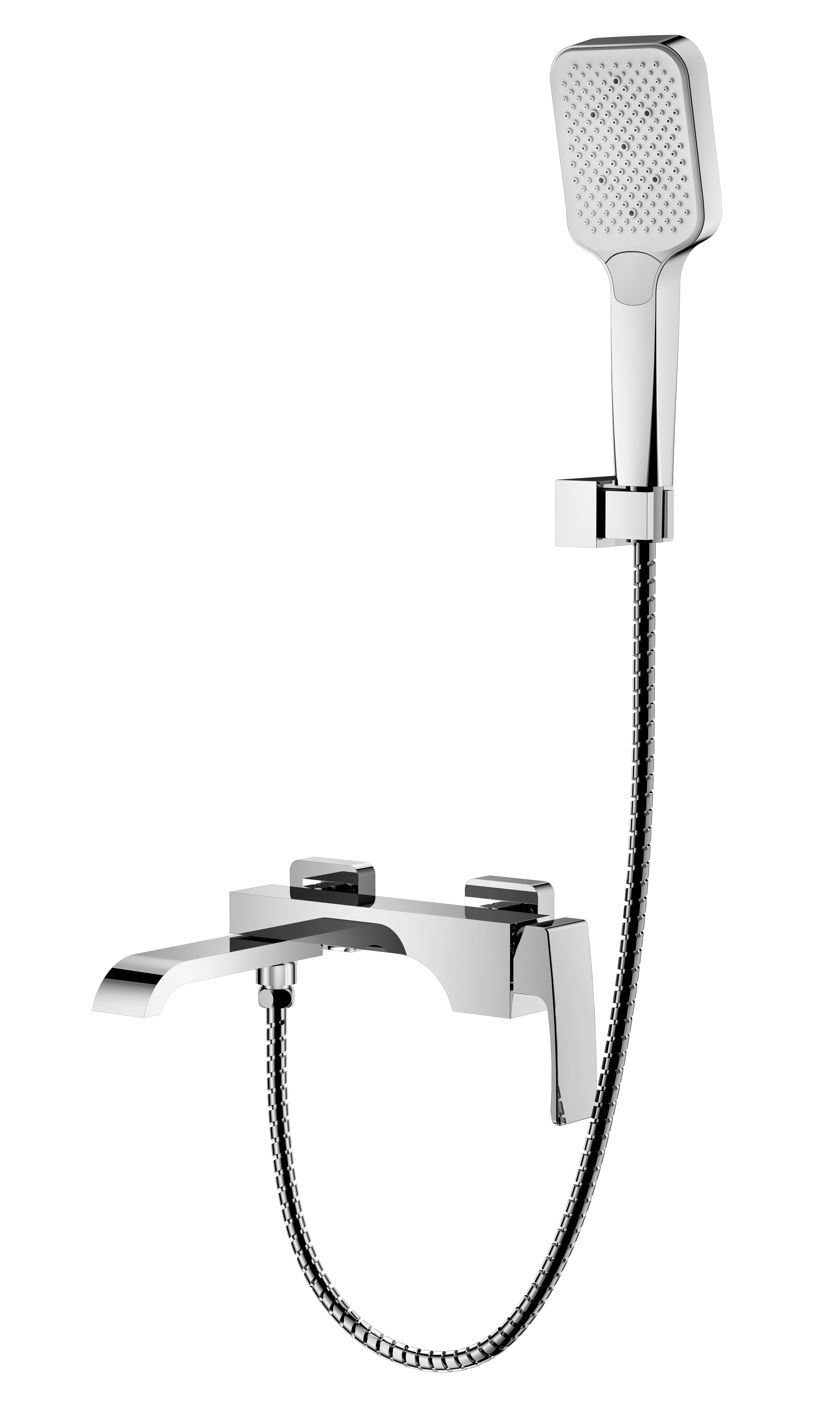 Изображение товара Смеситель для ванны Raglo R02 R02.30 однорычажный хром с душевой лейкой и шлангом