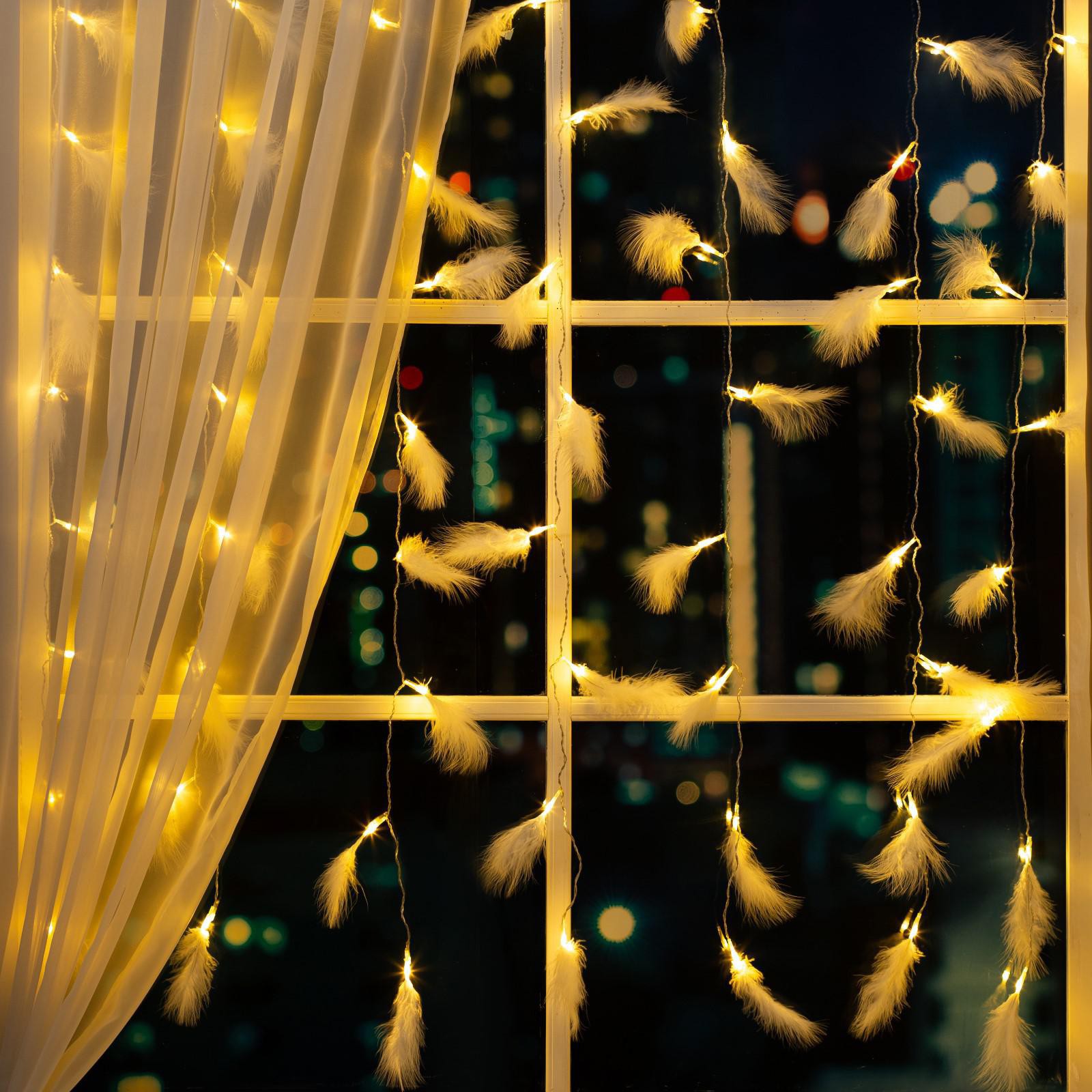 Изображение товара Электрогирлянда занавес Luazon lighting 3x3 м 80 ламп теплый белый