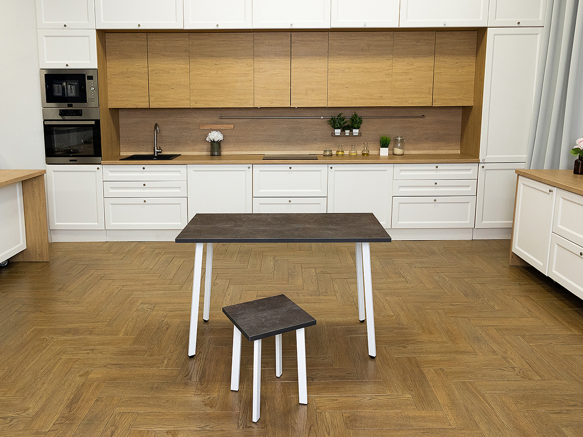 Изображение товара Стол прямоугольный Diko loft DL-868079 110x55 см ламинированный серый стиль лофт