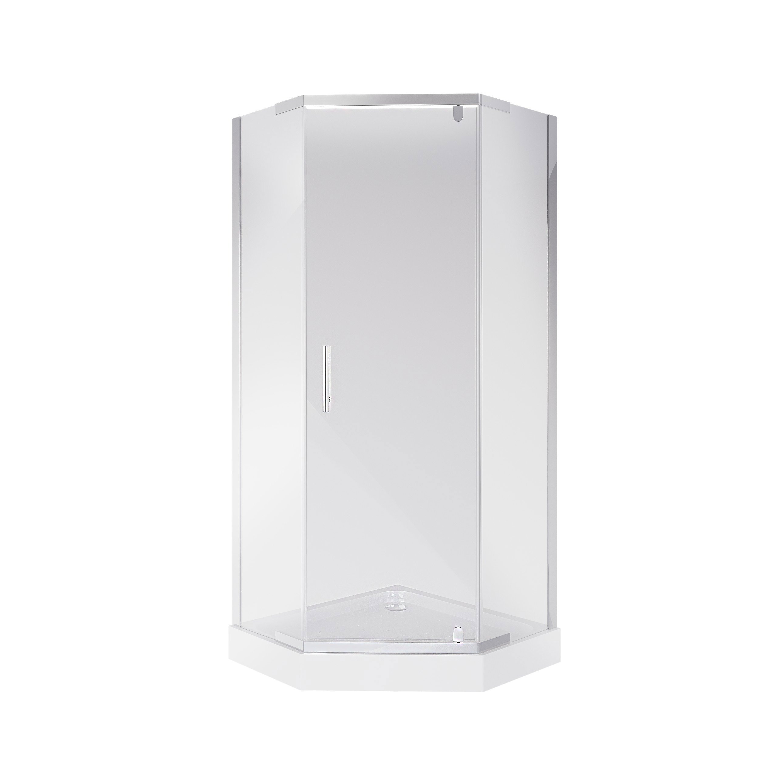 Изображение товара Душевой уголок Niagara 0101422d пятиугольный с поддоном 100x100см профиль хромированный эффект стекла прозрачный