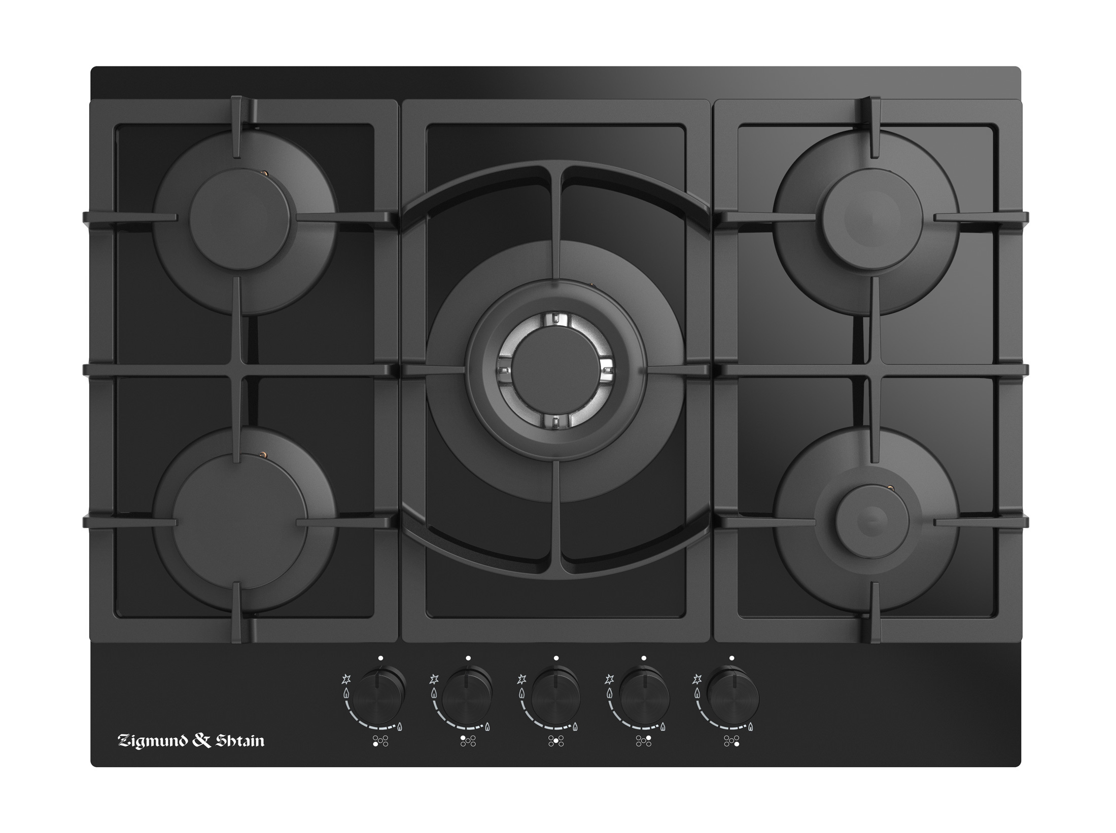 Изображение товара Газовая варочная панель Zigmund & Shtain M 26.7 B 5 конфорок черный 69 см