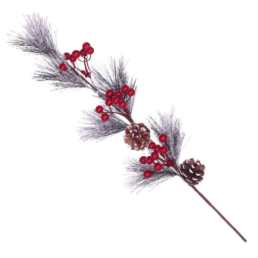 Изображение товара Новогоднее украшение Ветка 9x74x15 см цвет красный