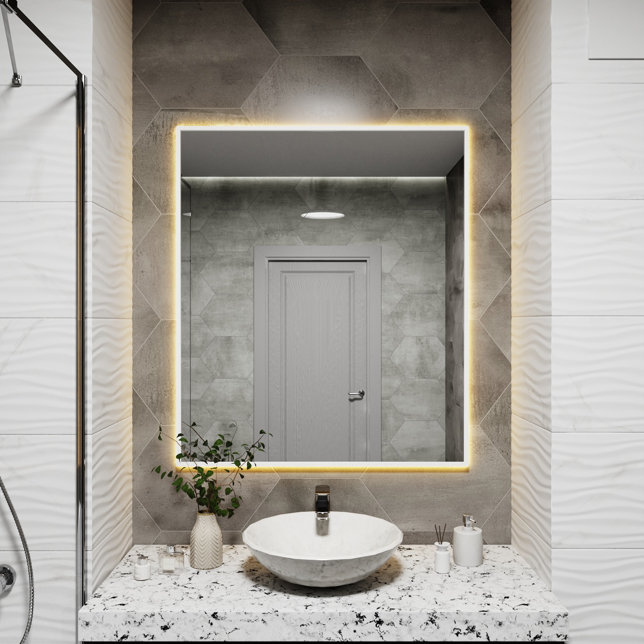 Изображение товара Зеркало со встроенной подсветкой One mirror 10090бст 90x100 см Изображение товара Зеркало со встроенной подсветкой One mirror 10090бст 90x100 см