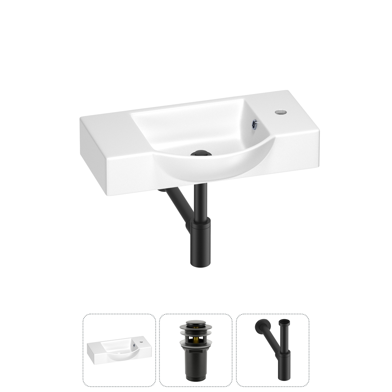 Изображение товара Раковина Wellsee wc area 202011810 55см цвет матовый черный (комплектующие)