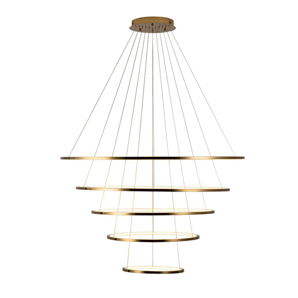 Изображение товара Светильник подвесной светодиодный Loft It Ring 10015-5 26.43 м² теплый белый (желтый) свет цвет золото