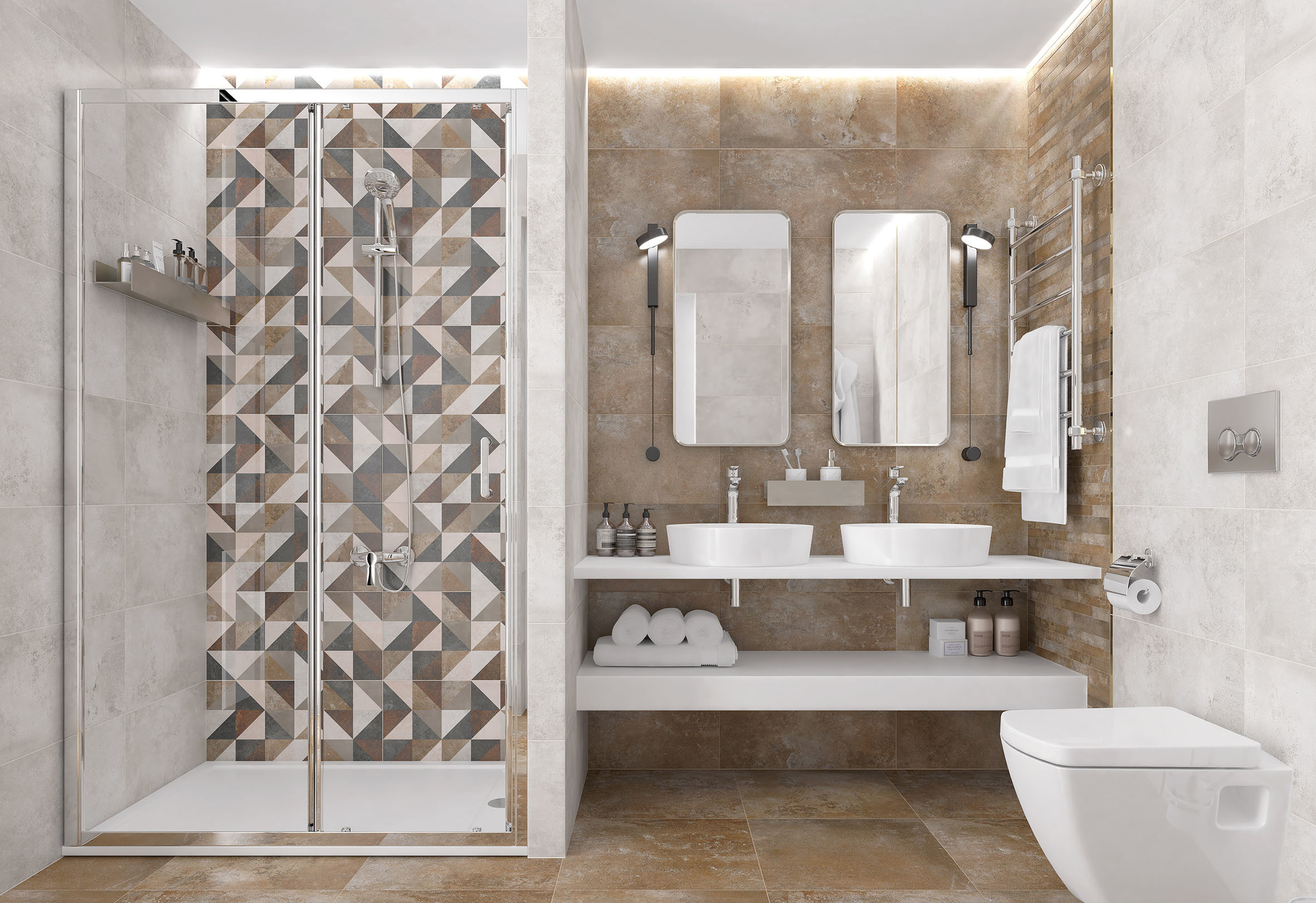 Изображение товара Керамическая настенная плитка Laparet Ferry 30x60 см коричневая