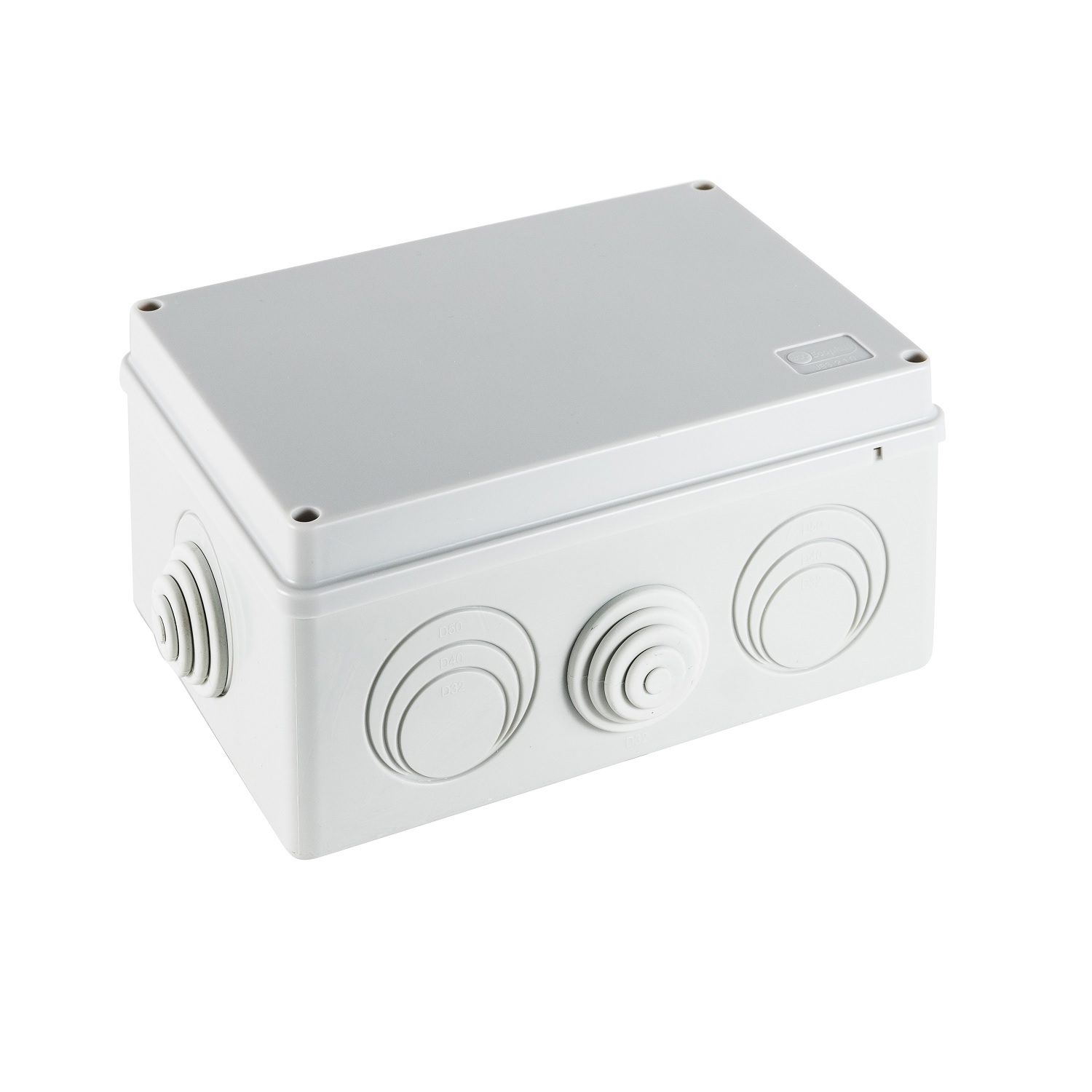 Изображение товара Распределительная коробка открытая Экопласт JBS210 150x100x210 мм 8 входов IP55 цвет белый