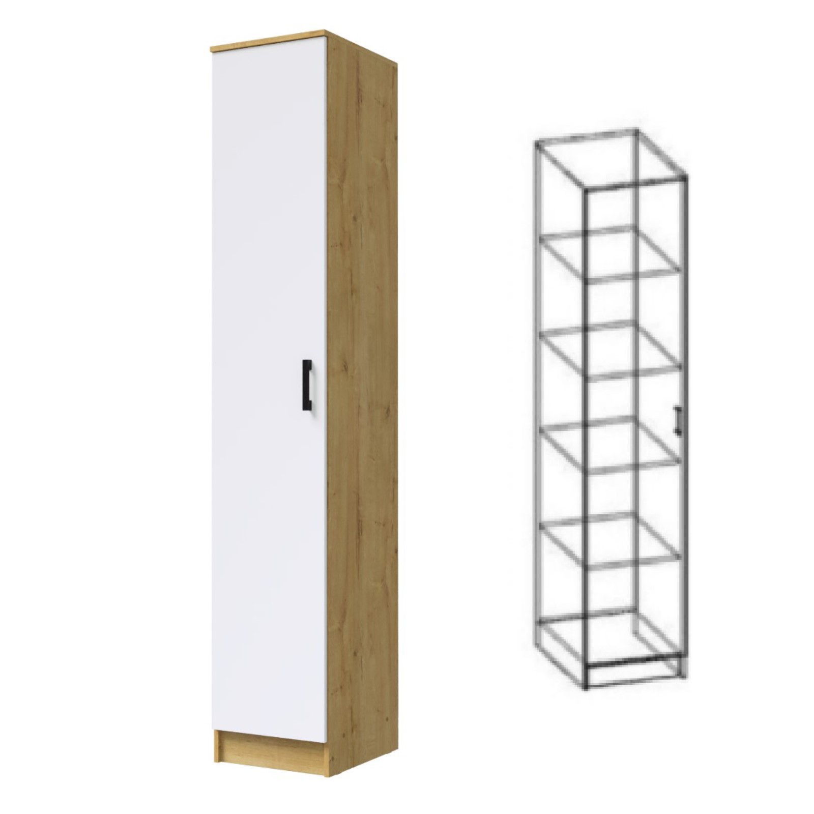 Изображение товара Шкаф распашной Клик мебель 40x220 см белый современный стиль для дома