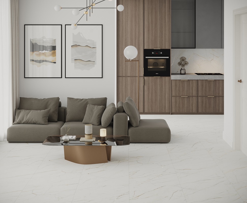Изображение товара Керамогранит Laparet Europa Gold 60x60 см белый полированный с эффектом мрамора
