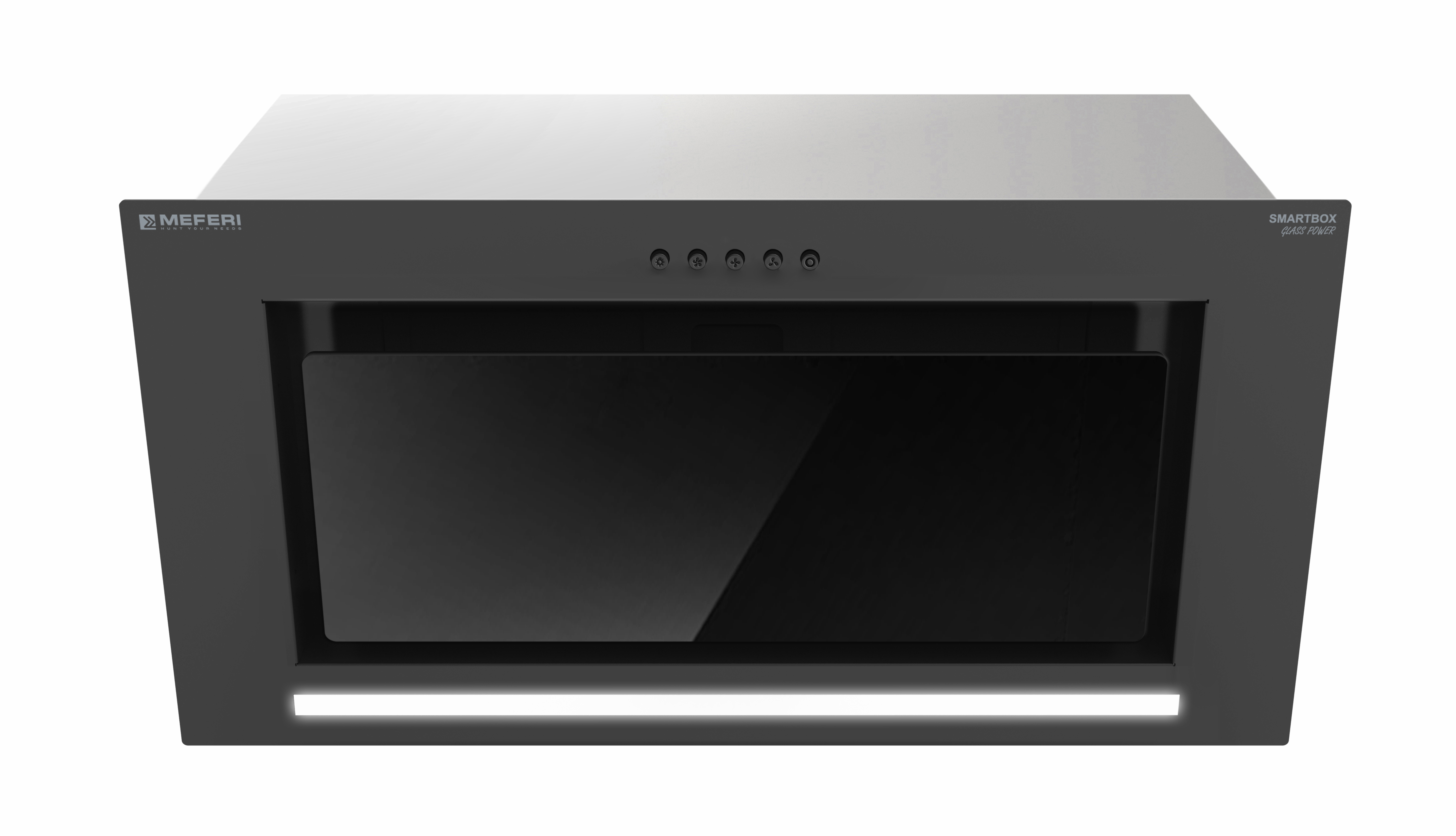 Изображение товара Встройная вытяжка Meferi SMARTBOX60BK GLASS POWER 60 см черный стильный дизайн