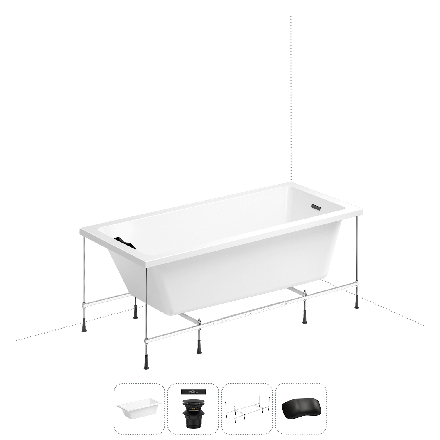 Изображение товара Прямоугольная ванна WELLSEE 20212789R акрил 180x85см