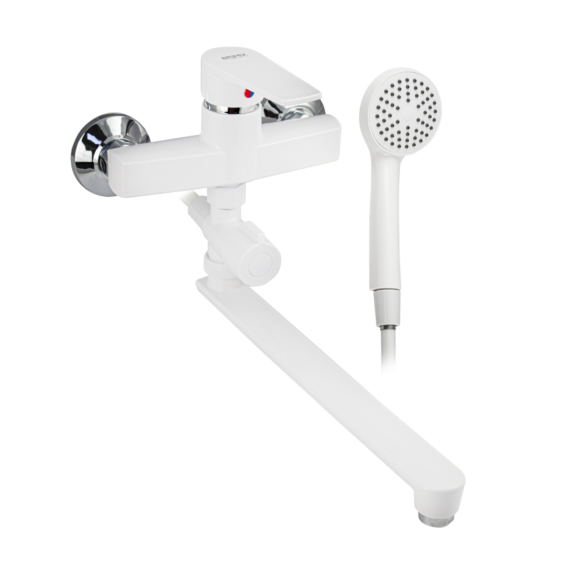 Изображение товара Смеситель для ванны Brimix 562 однорычажный с душевой лейкой белый