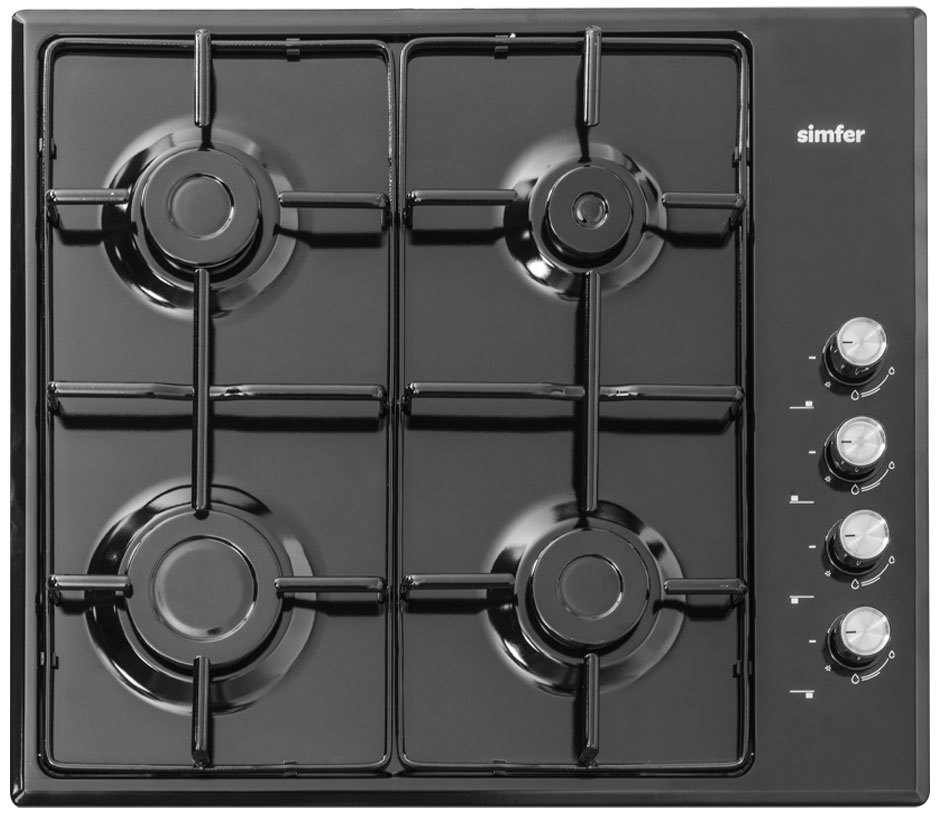 Изображение товара Газовая варочная панель Simfer H 60 Q 40 B 411 60 см 4 конфорки черный цвет