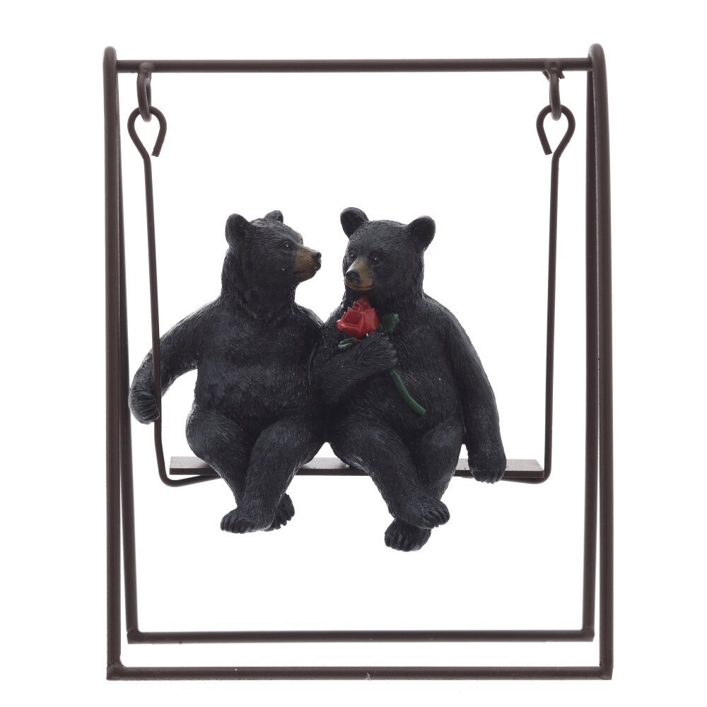 Изображение товара Декоративная фигурка Медведи на качелях Коричневый 18 см ПВХ