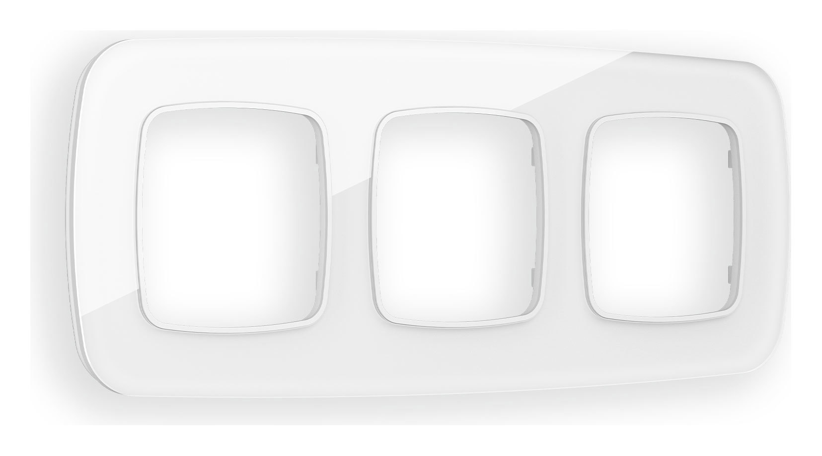 Изображение товара Рамка для розеток и выключателей Ambrella volt Omega Radian OF320103 3 поста белая