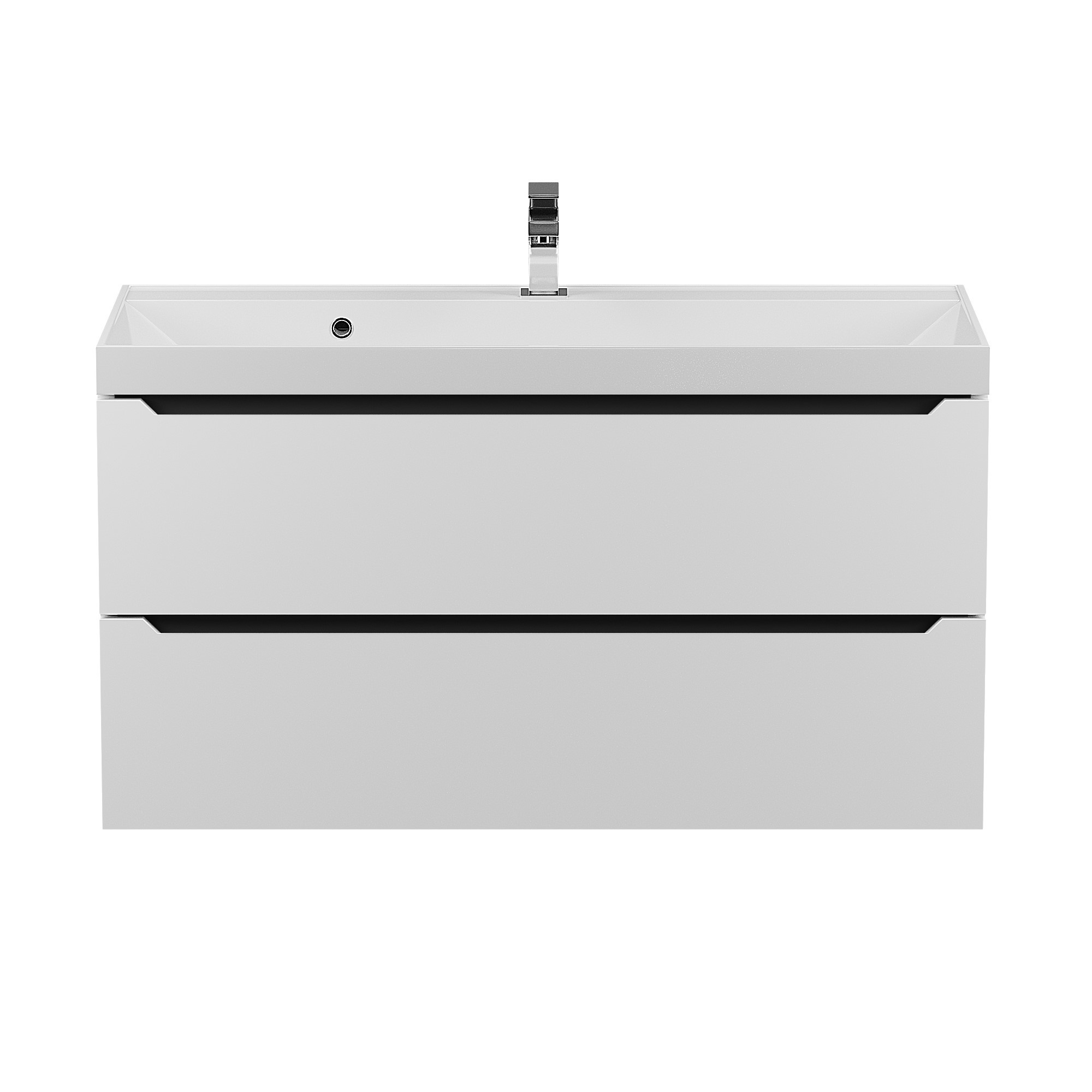 Изображение товара Тумба с раковиной для ванной Uperwood Tanos 100 см белая/графит