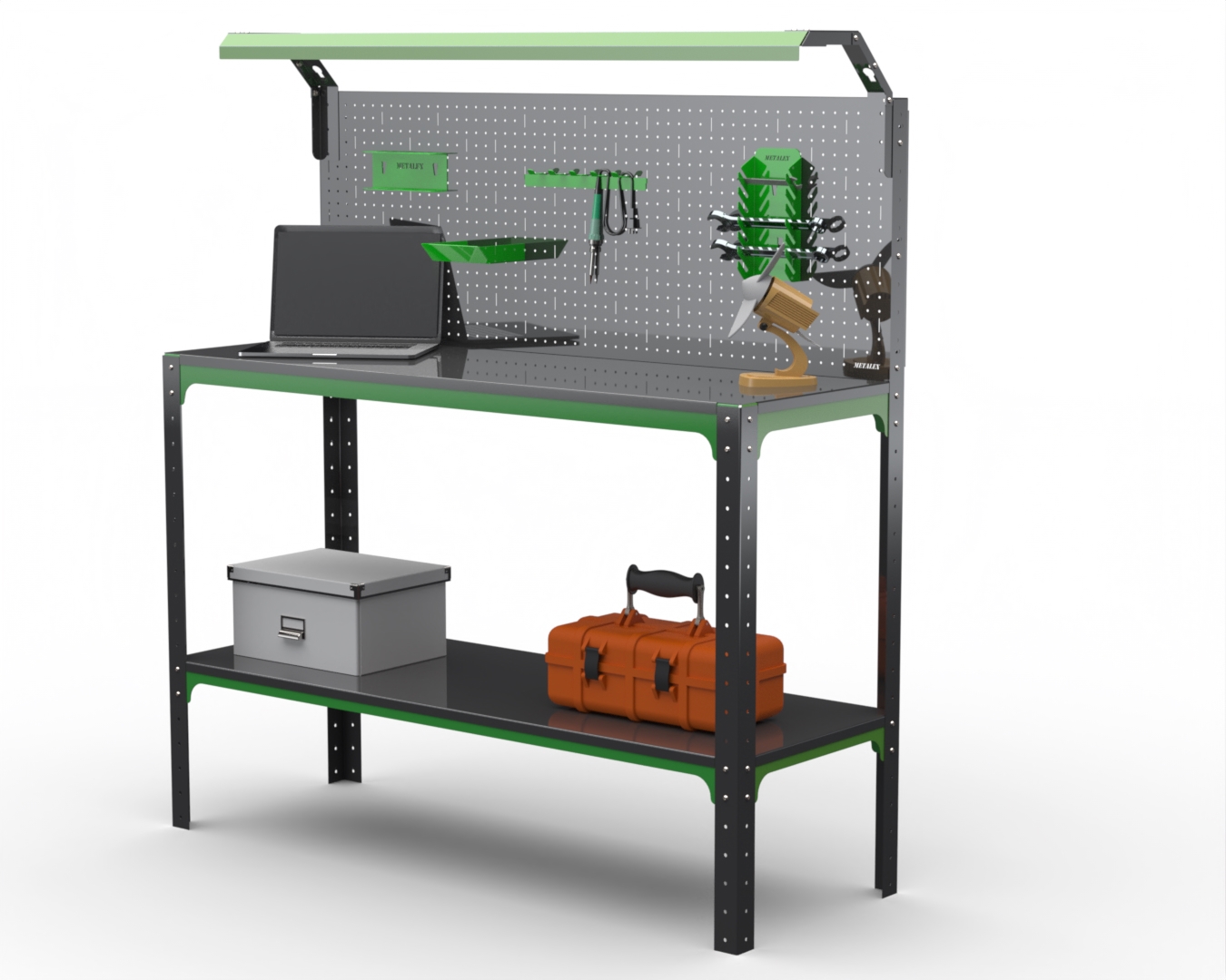 Изображение товара Стол-верстак Metalex Kit 204450 950x1200x500 мм с освещением и перфопанелью