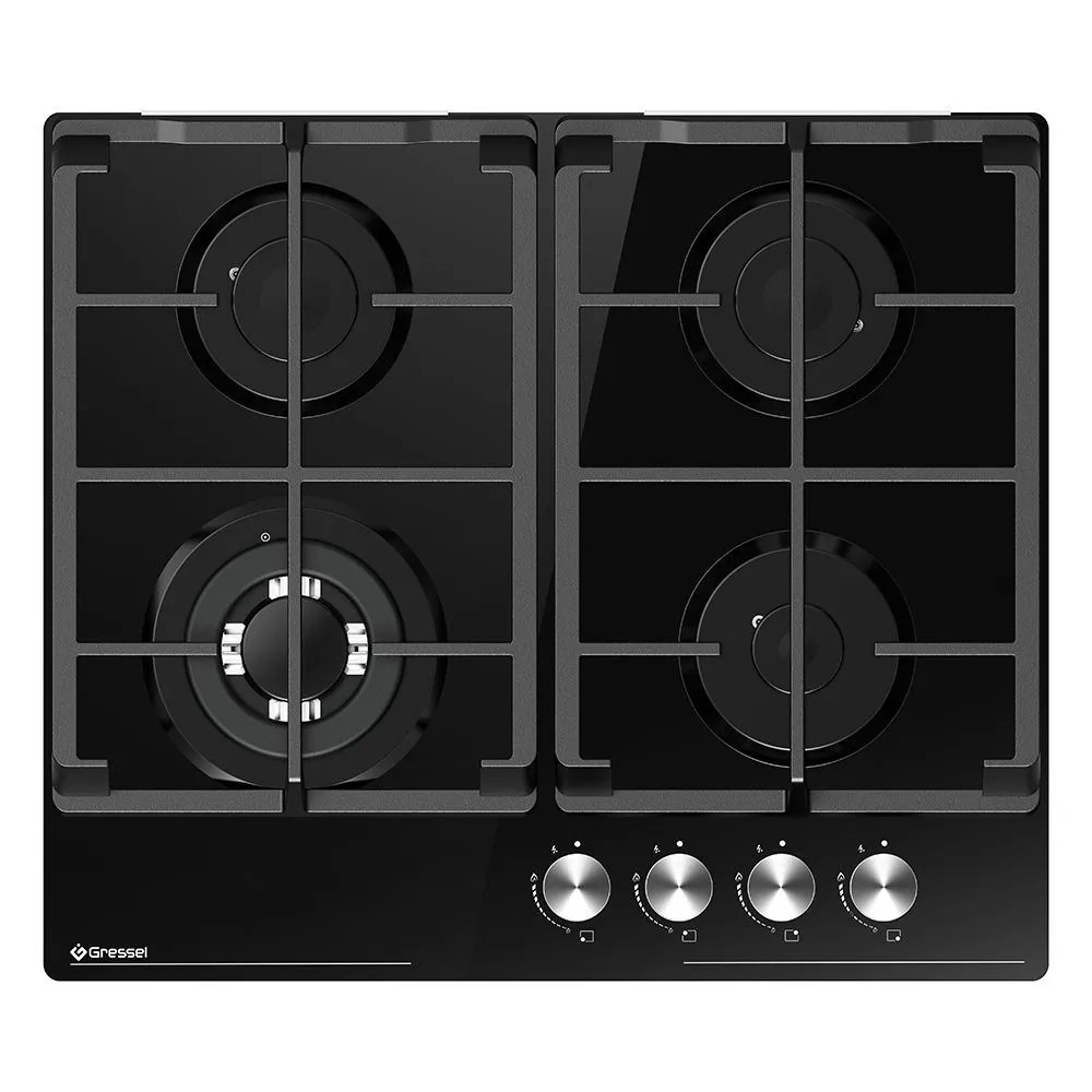 Изображение товара Газовая варочная панель Gressel U60H41S001 4 конфорки, черный цвет, встраиваемая