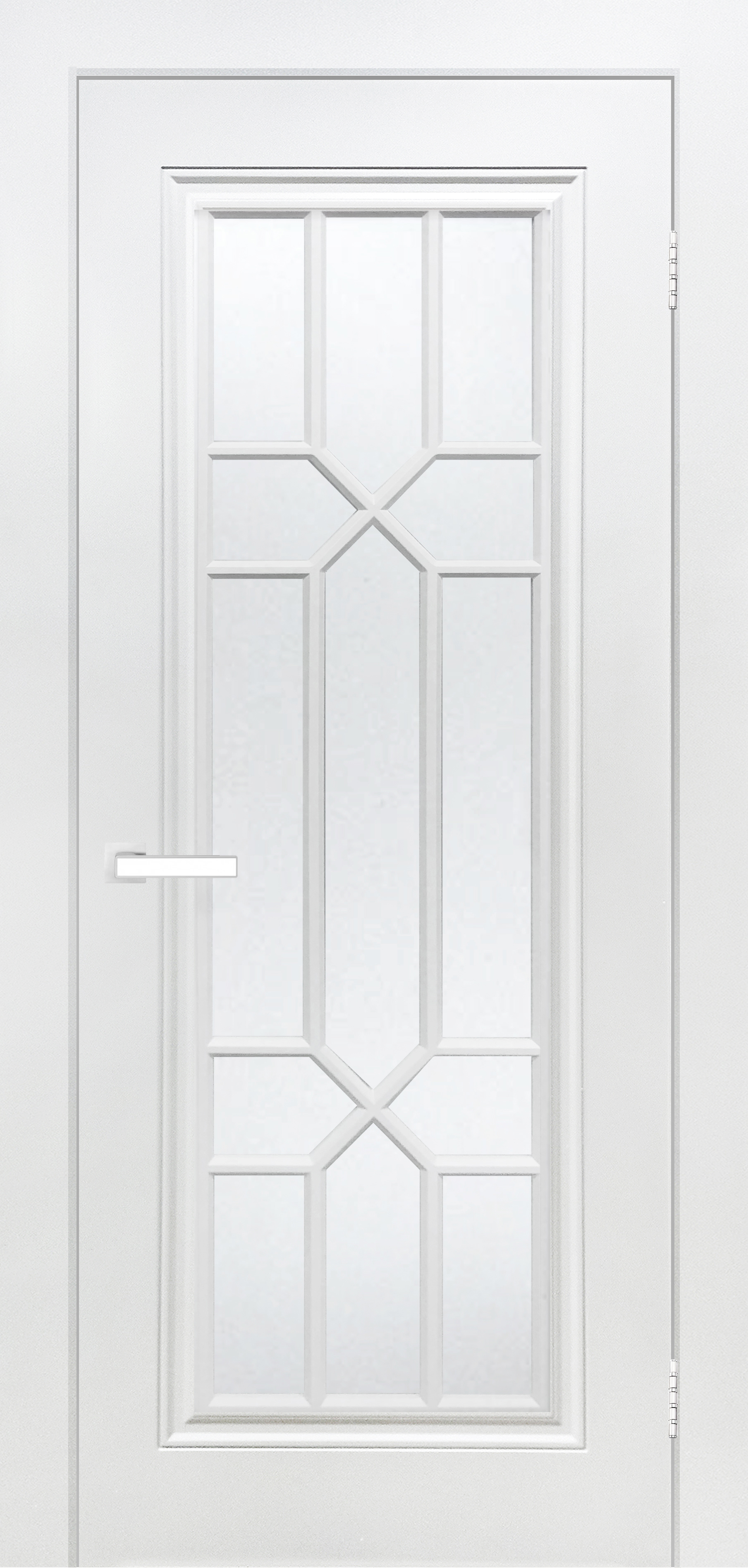 Изображение товара Комплект межкомнатной двери Легенда Виано остеклённая 200x80см эмаль цвет белый с коробом и наличниками