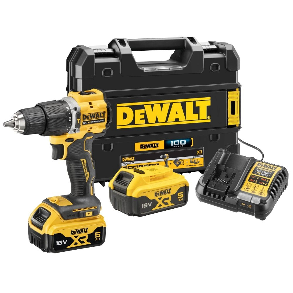 Изображение товара Аккумуляторная дрель-шуруповерт Dewalt DCD100YP2T 18 В безщеточный ударный