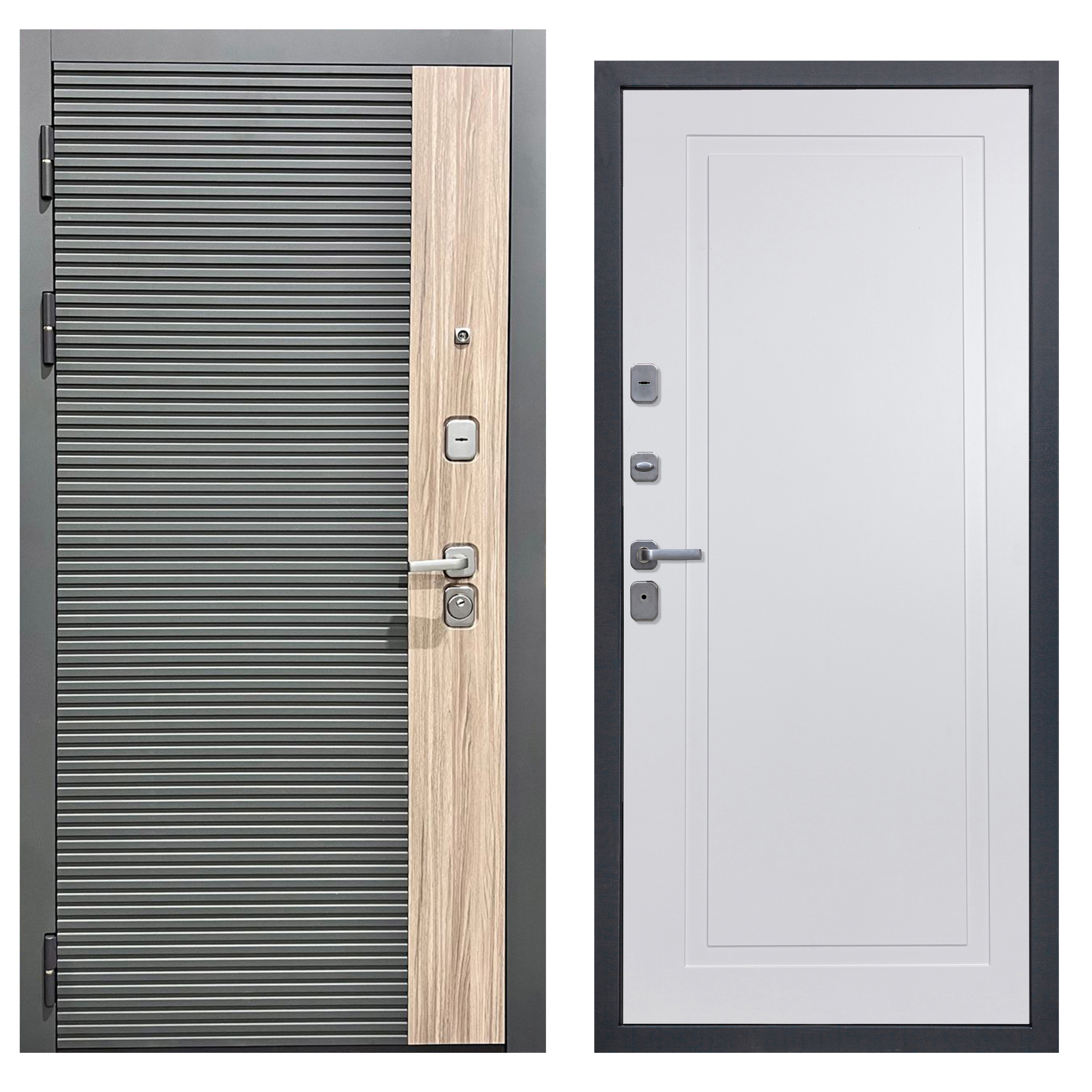 Изображение товара Входная дверь Diva Дива-76 левый 205x96см дуб серый белый софт