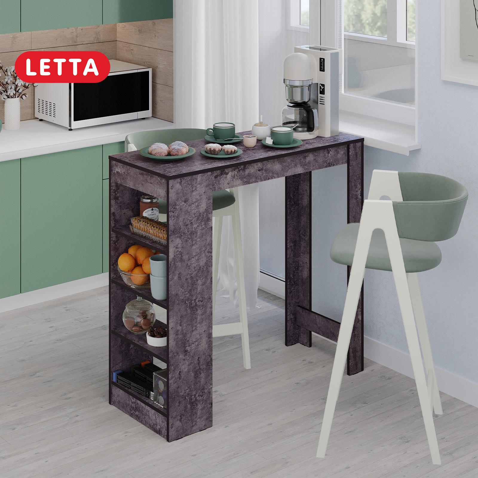 Изображение товара Барная стойка прямоугольная LETTA City 44x110 см ламинированный ЛДСП