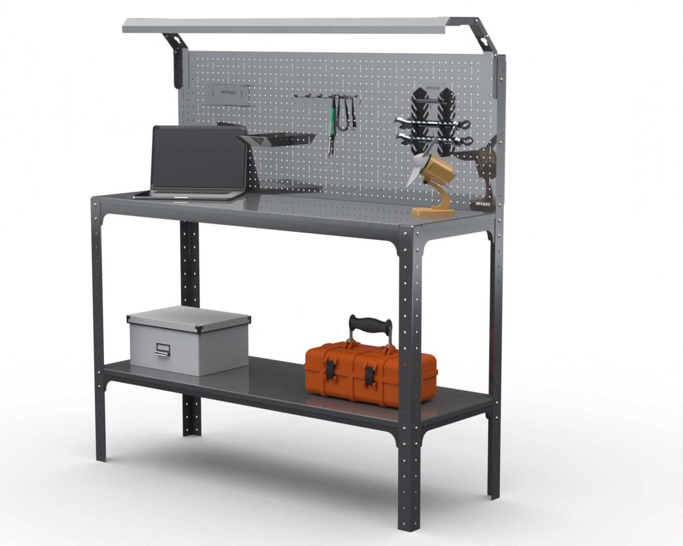 Изображение товара Стол-верстак Metalex 205374 950x1500 мм с освещением и полкой