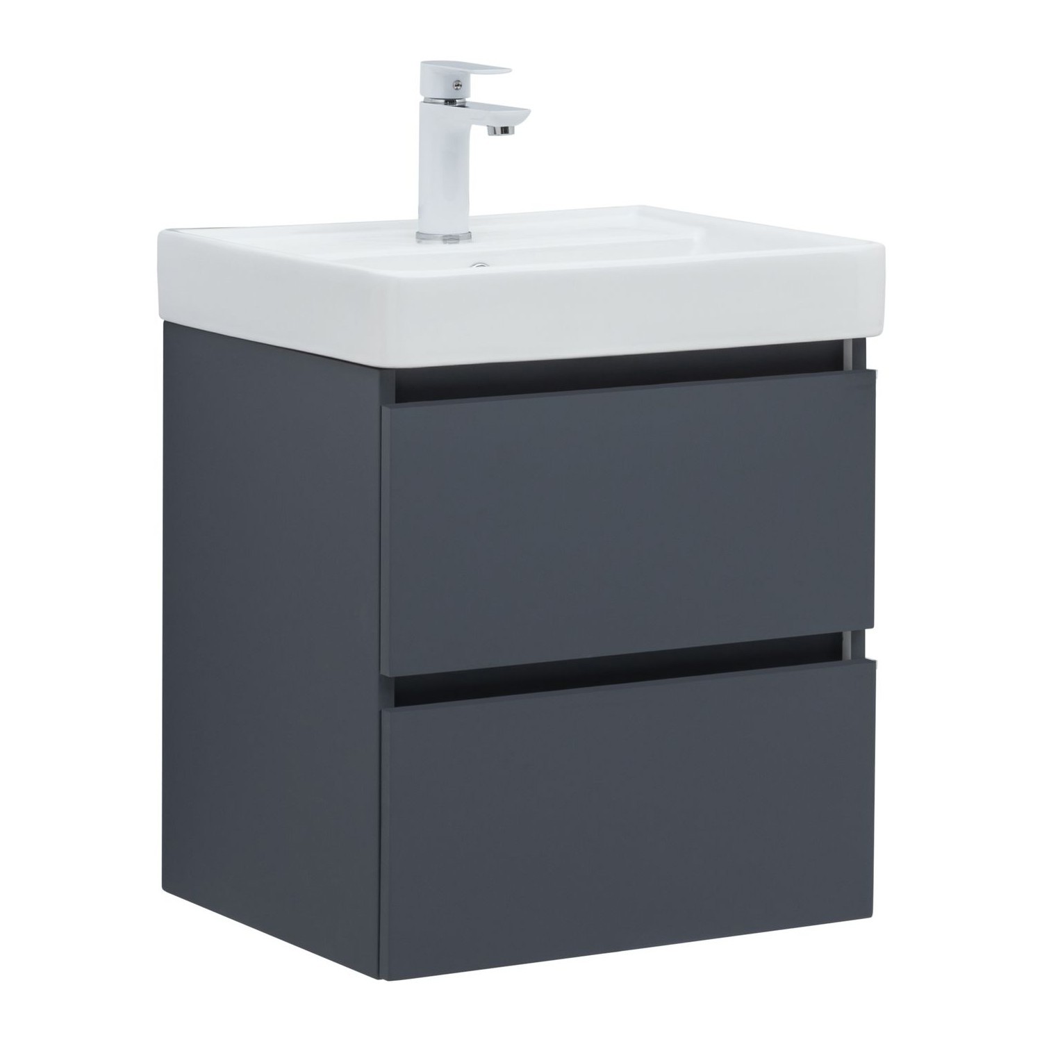 Изображение товара Тумба под раковину Aquanet Вега 2.0 50 маренго с двумя ящиками и подвесным монтажом