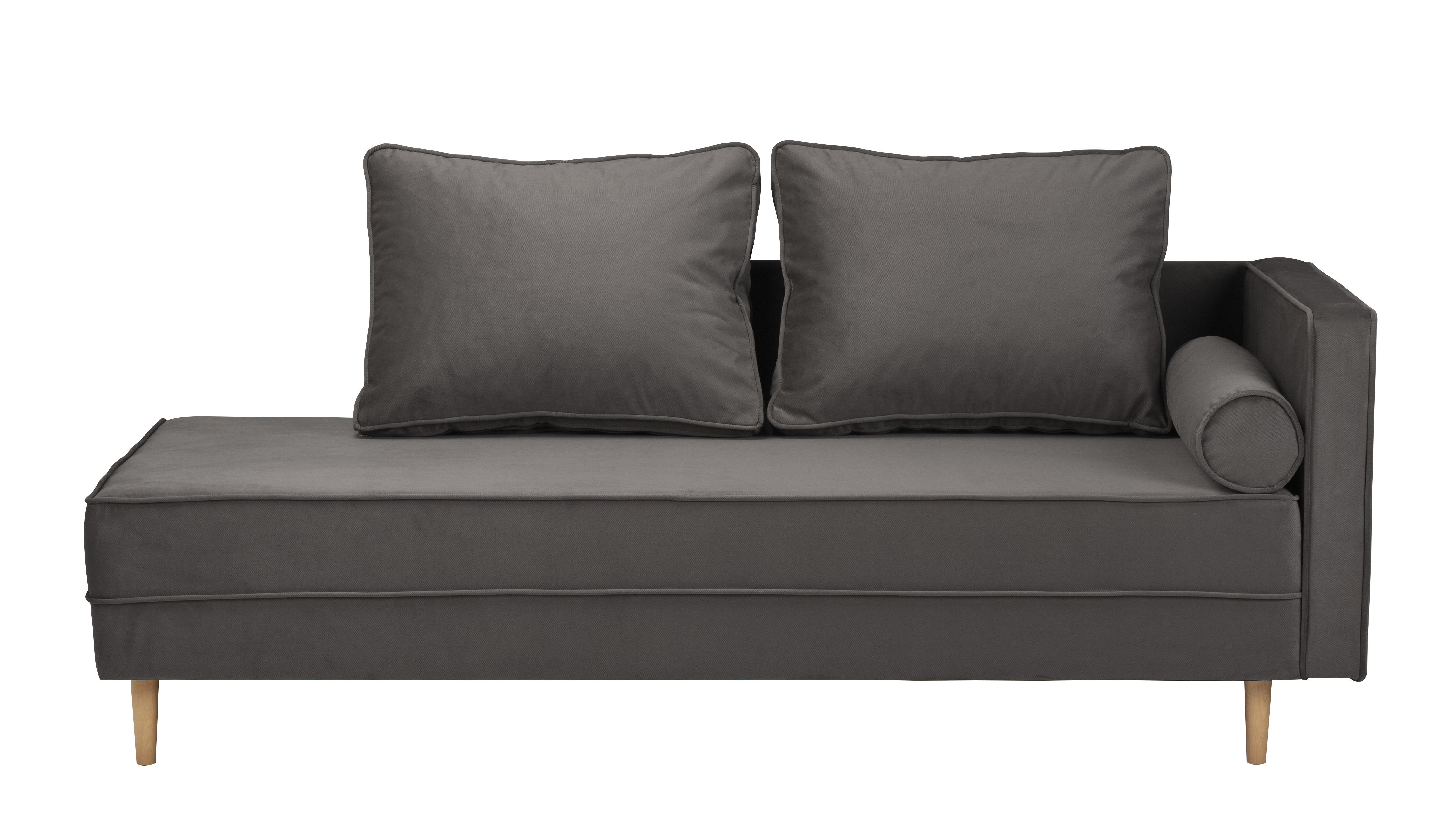 Изображение товара Мягкий прямой диван кушетка Блюз из велюра серый 195x74x74 см