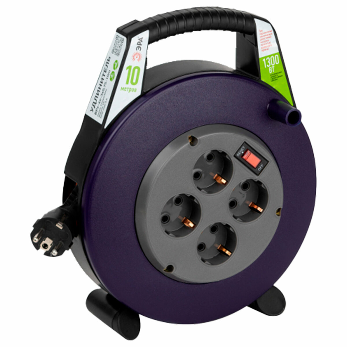 Изображение товара Удлинитель ЭРА BPx-4e 10 м 4 розетки с заземлением