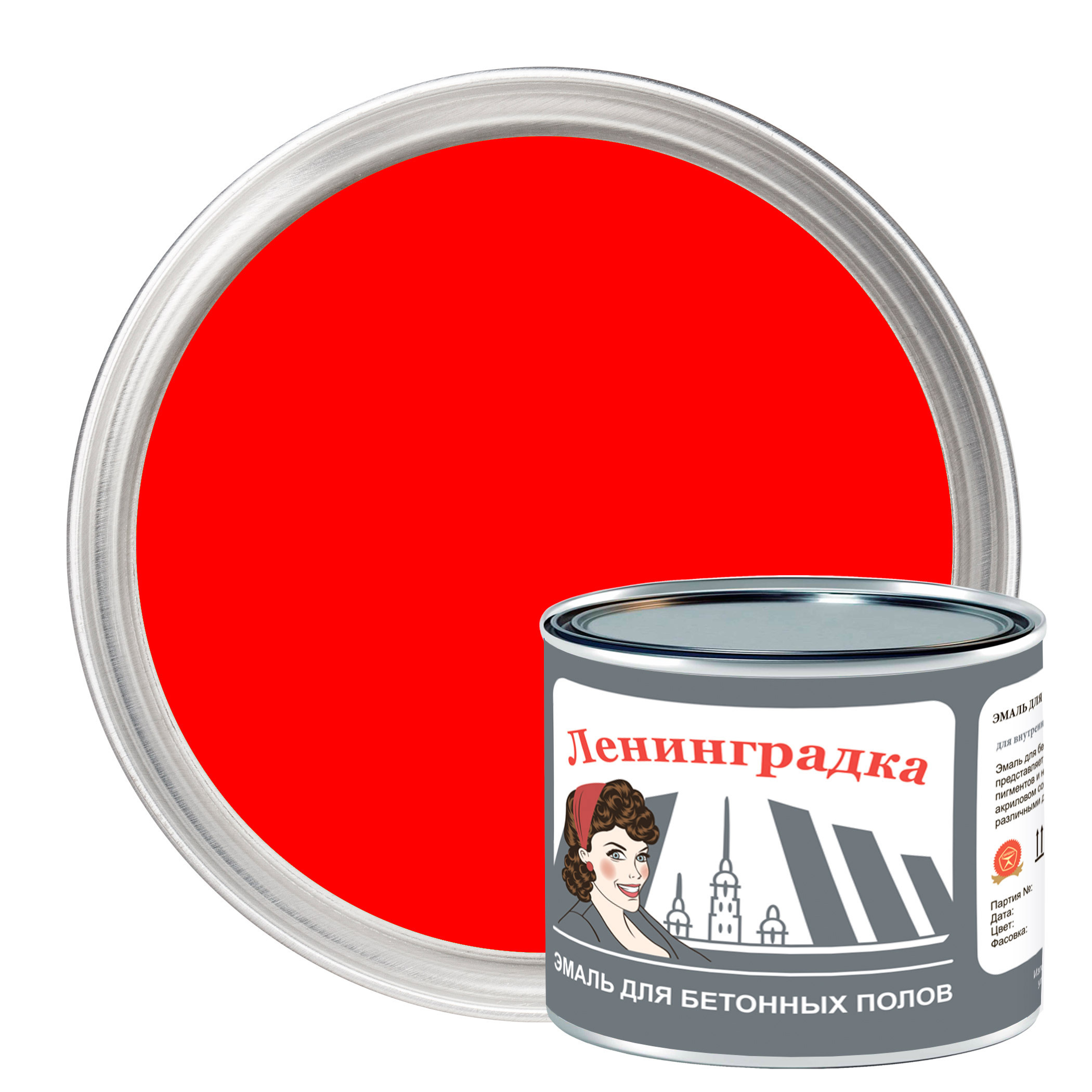 Изображение товара Краска для пола Ленинградка УТ000011956 цвет красный 1.8 л