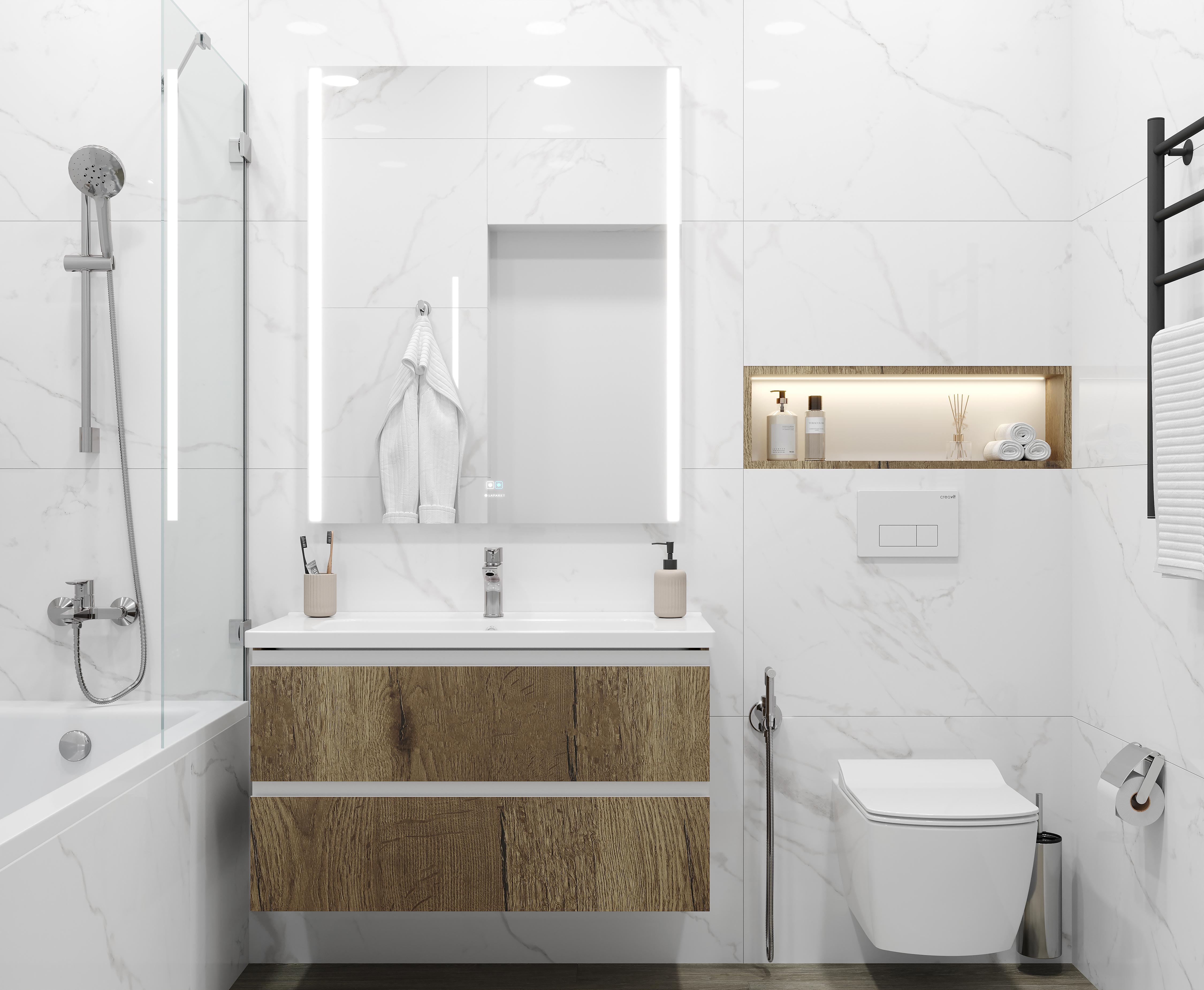 Изображение товара Керамогранит Ceradim Statuario Justice Grey 120x60 см белый