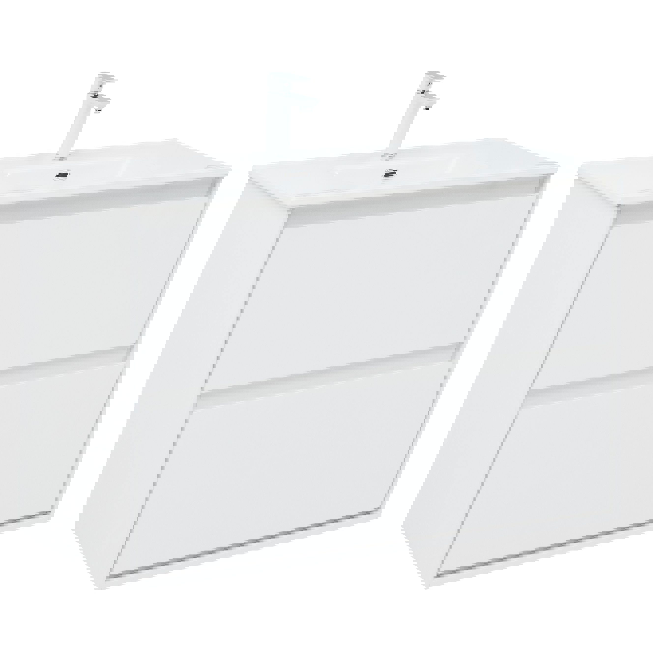 Изображение товара Тумба под раковину Aquanet Милан 99.6см белая напольная с ящиками и пластиковой вставкой