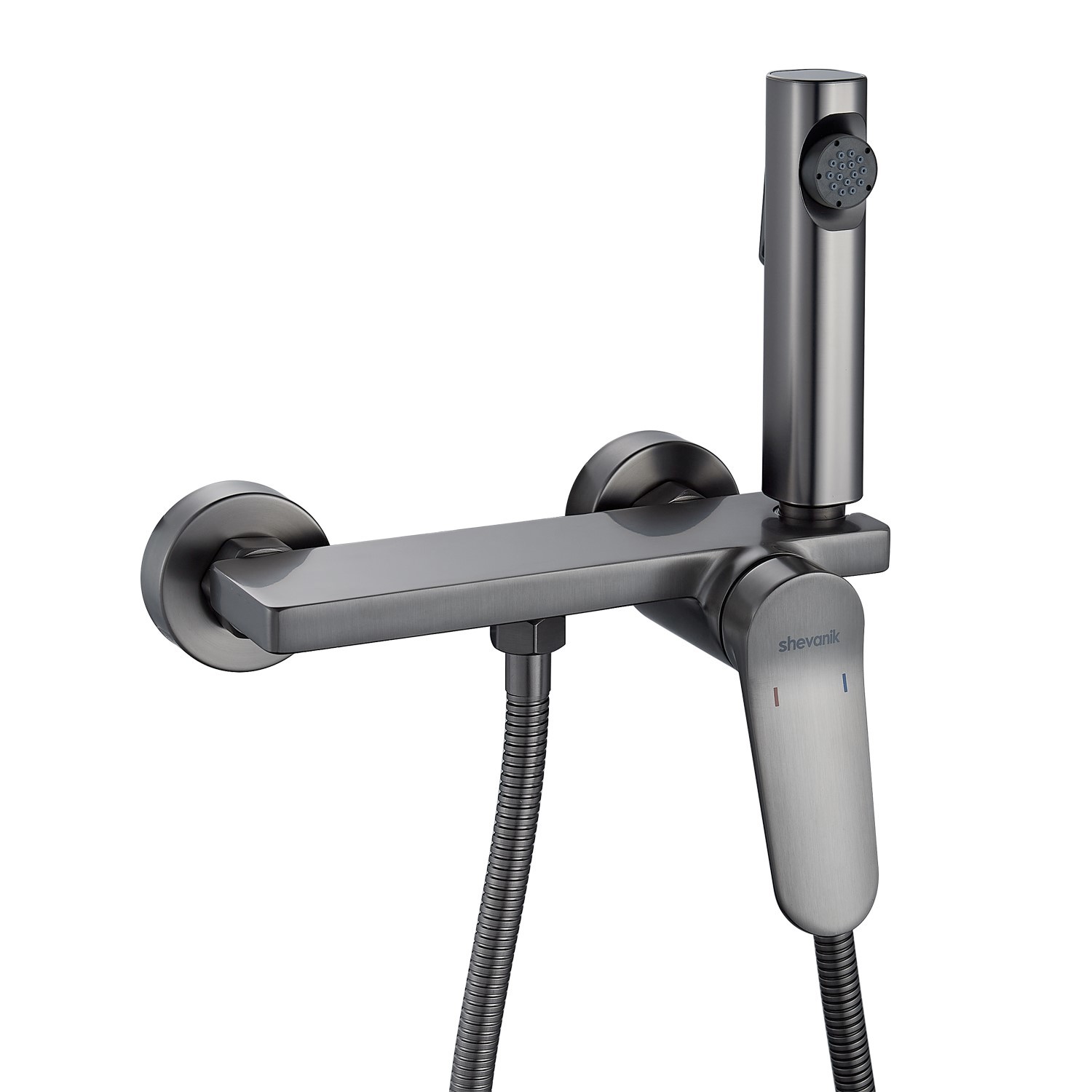 Изображение товара Гигиенический душ со смесителем Shevanik S4305T-1-LM оружейная сталь