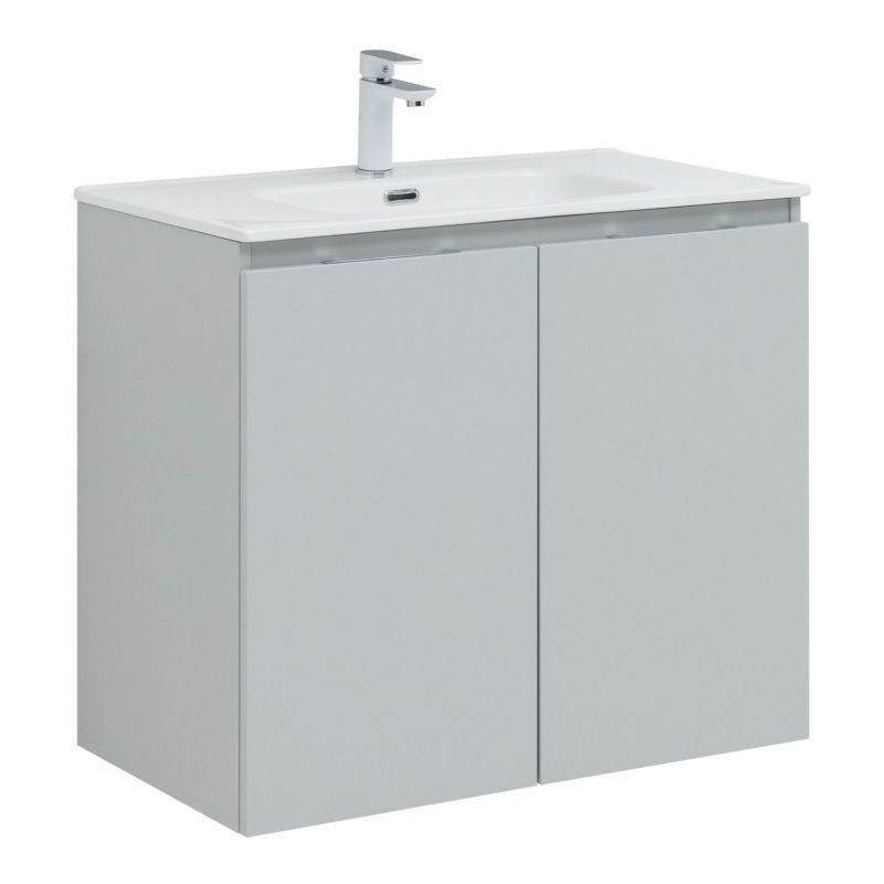 Изображение товара Тумба под раковину Aquanet Алвита New 80 см подвесная с ящиком серый