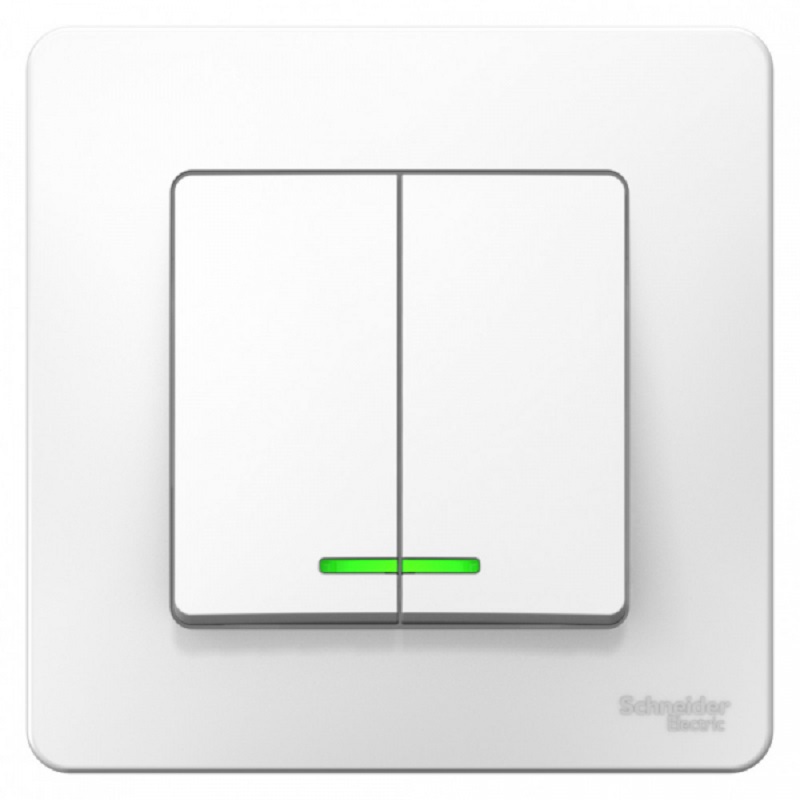 Изображение товара Blanca Blanco встраиваемый двухклавишный с подсветкой 6A 250V